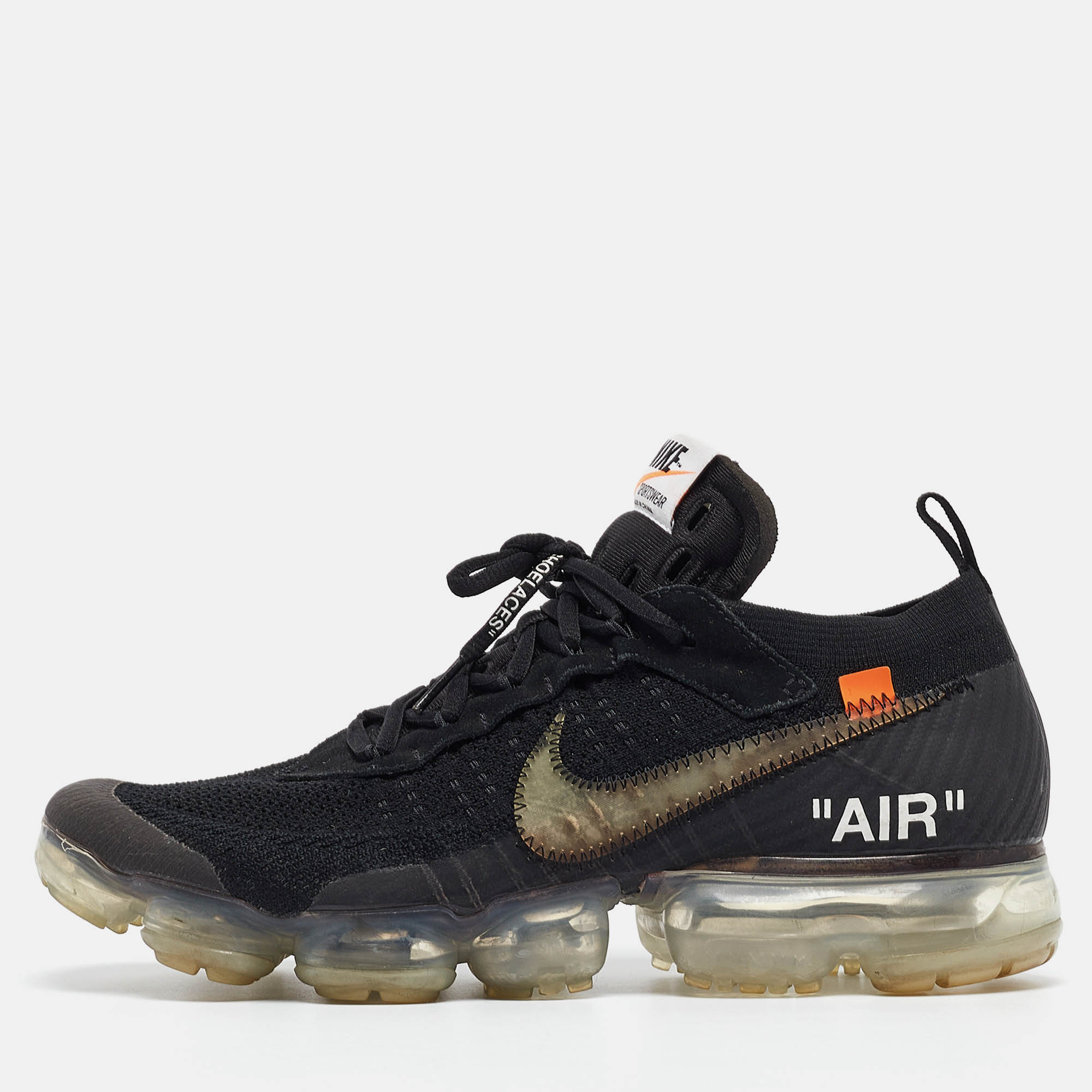 

Off-White x Nike Black Knit Fabric Air VaporMax Sneakers Size 44