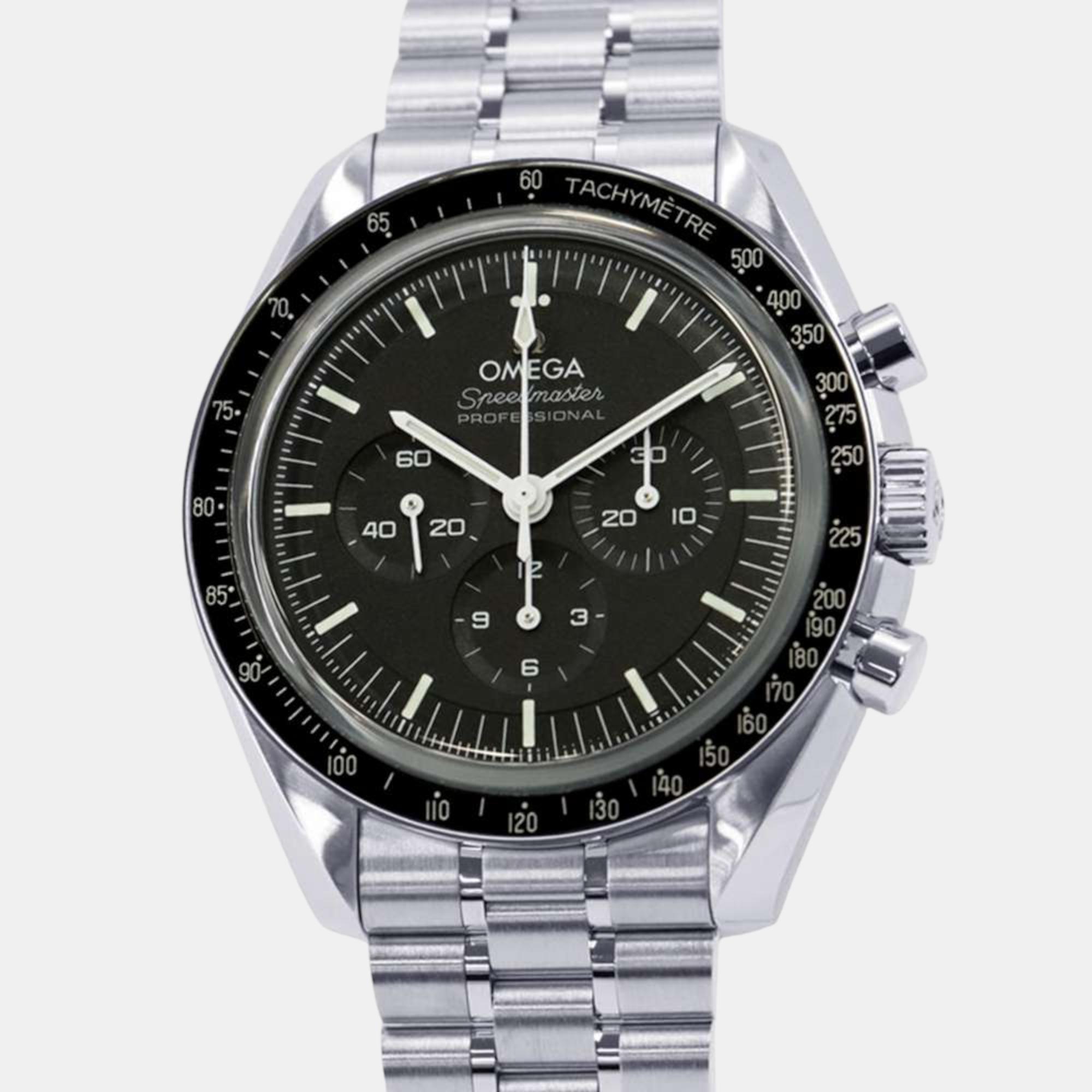 

Omega Black Stainless Steel Speedmaster 310.30.42.50.01.002 Manual Winding Men's Wristwatch 42 mm