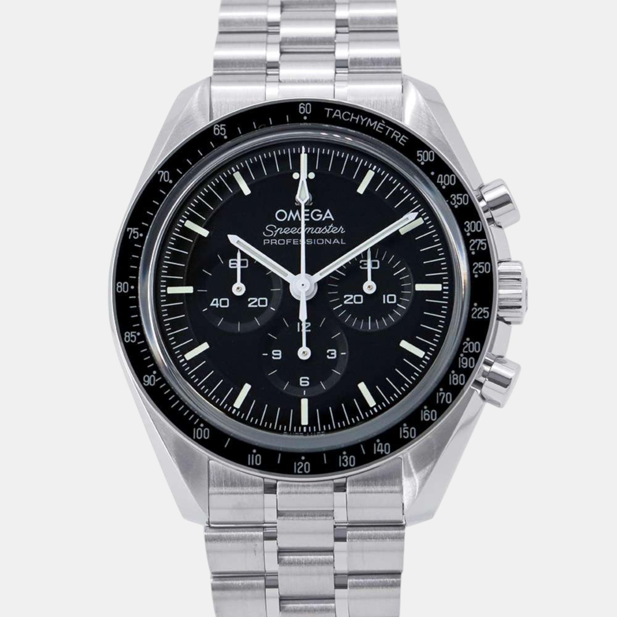 

Omega Black Stainless Steel Speedmaster Moonwatch 310.30.42.50.01.002 Manual Winding Men's Wristwatch 42 mm