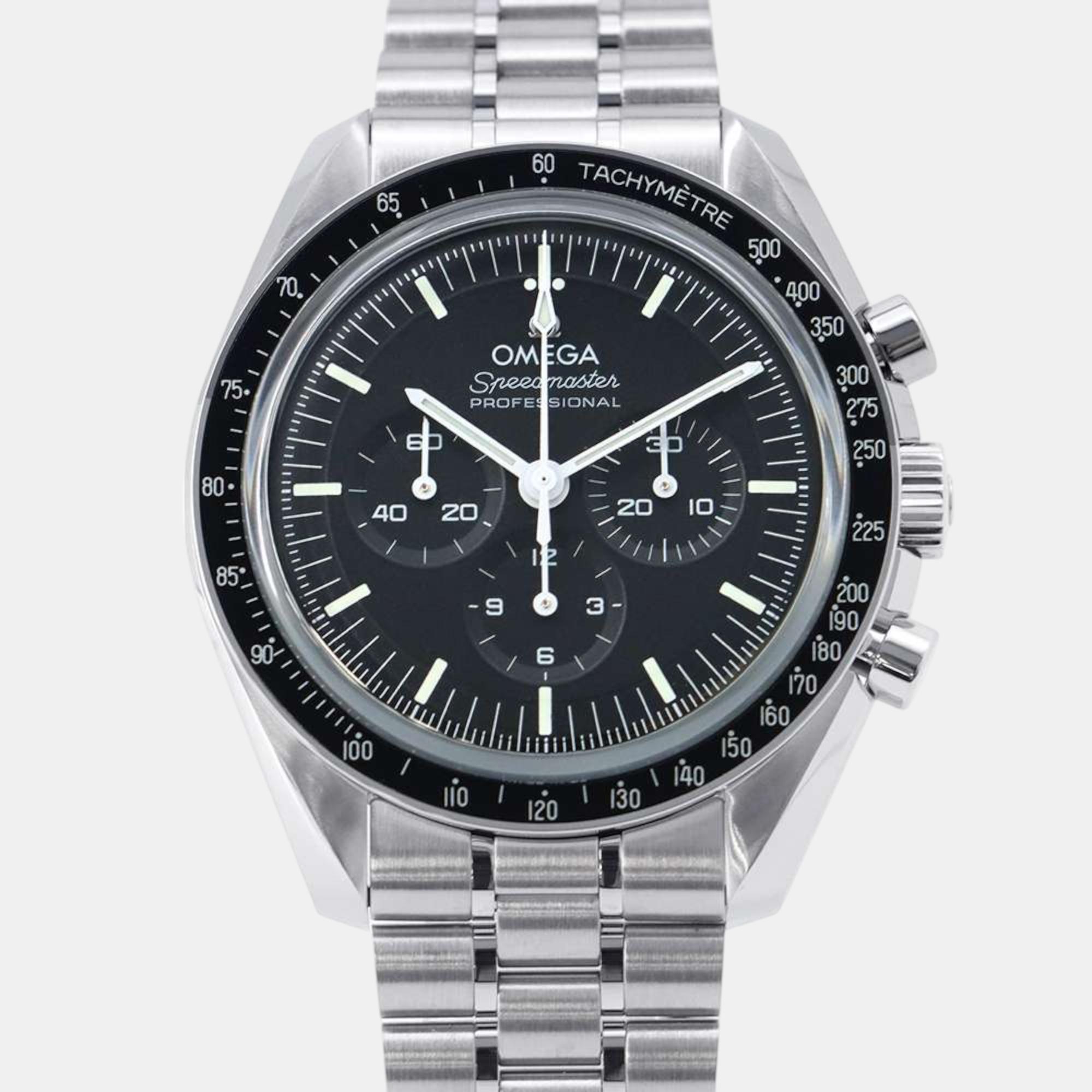 

Omega Black Stainless Steel Speedmaster 310.30.42.50.01.002 Manual Winding Men's Wristwatch 42 mm