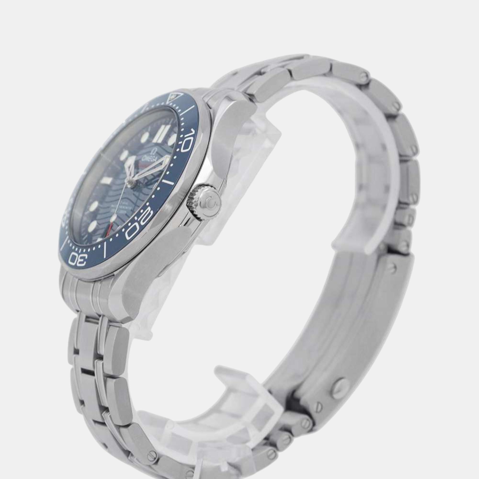 Omega Blue Stainless Steel Seamaster 210.30.42.20.03.001 Automatic Men`s Wristwatch 42 mm 
