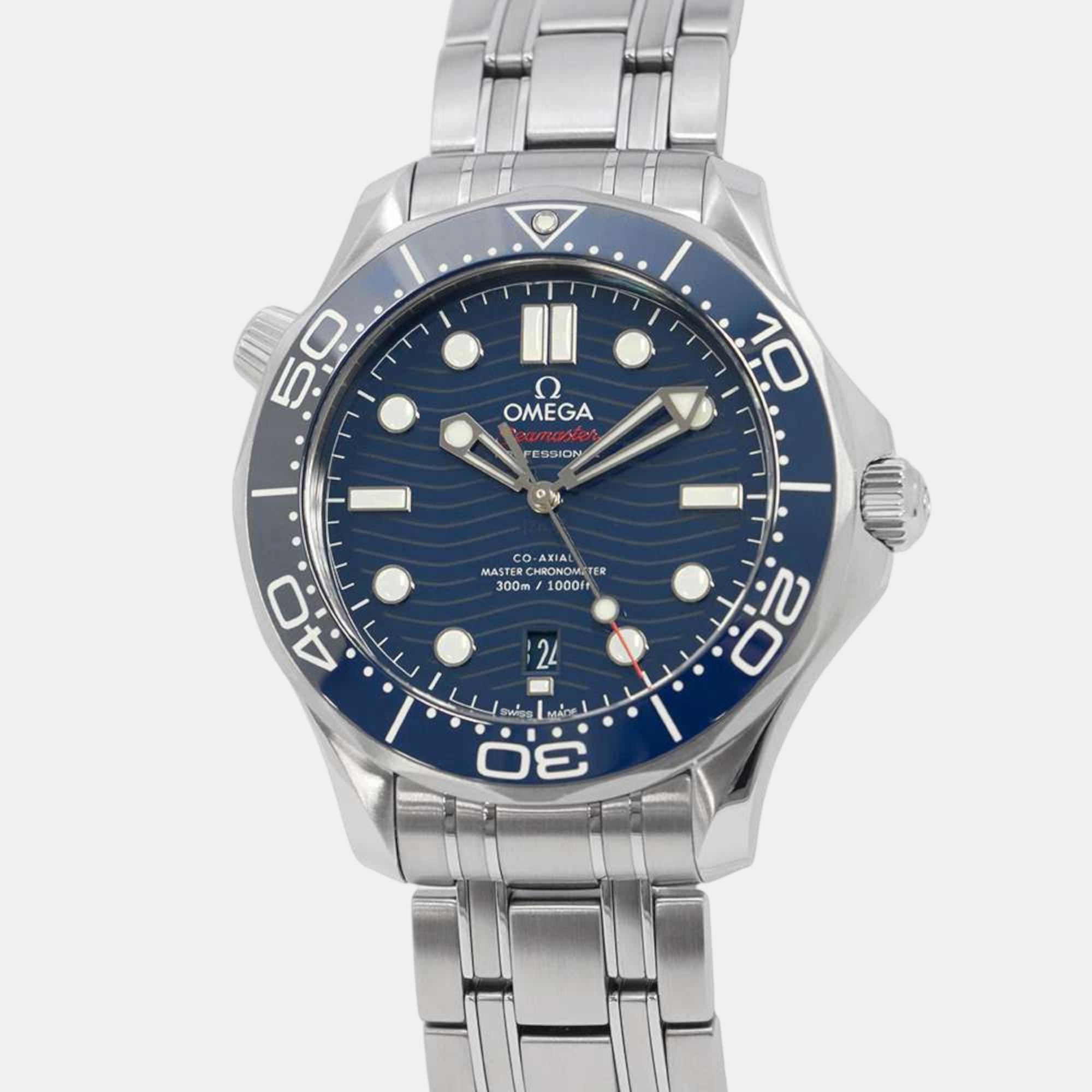 

Omega Blue Stainless Steel Seamaster 210.30.42.20.03.001 Automatic Men's Wristwatch 42 mm