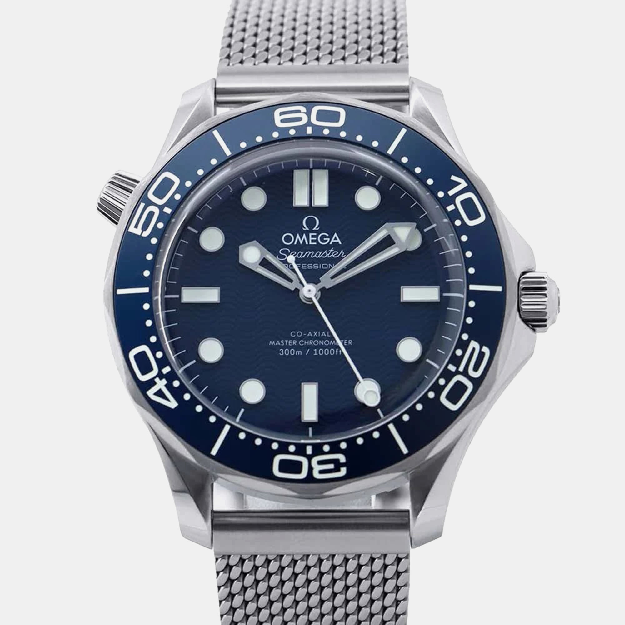 

Omega Blue Stainless Steel Seamaster 300 m Automatic Men's Wristwatch 42 mm