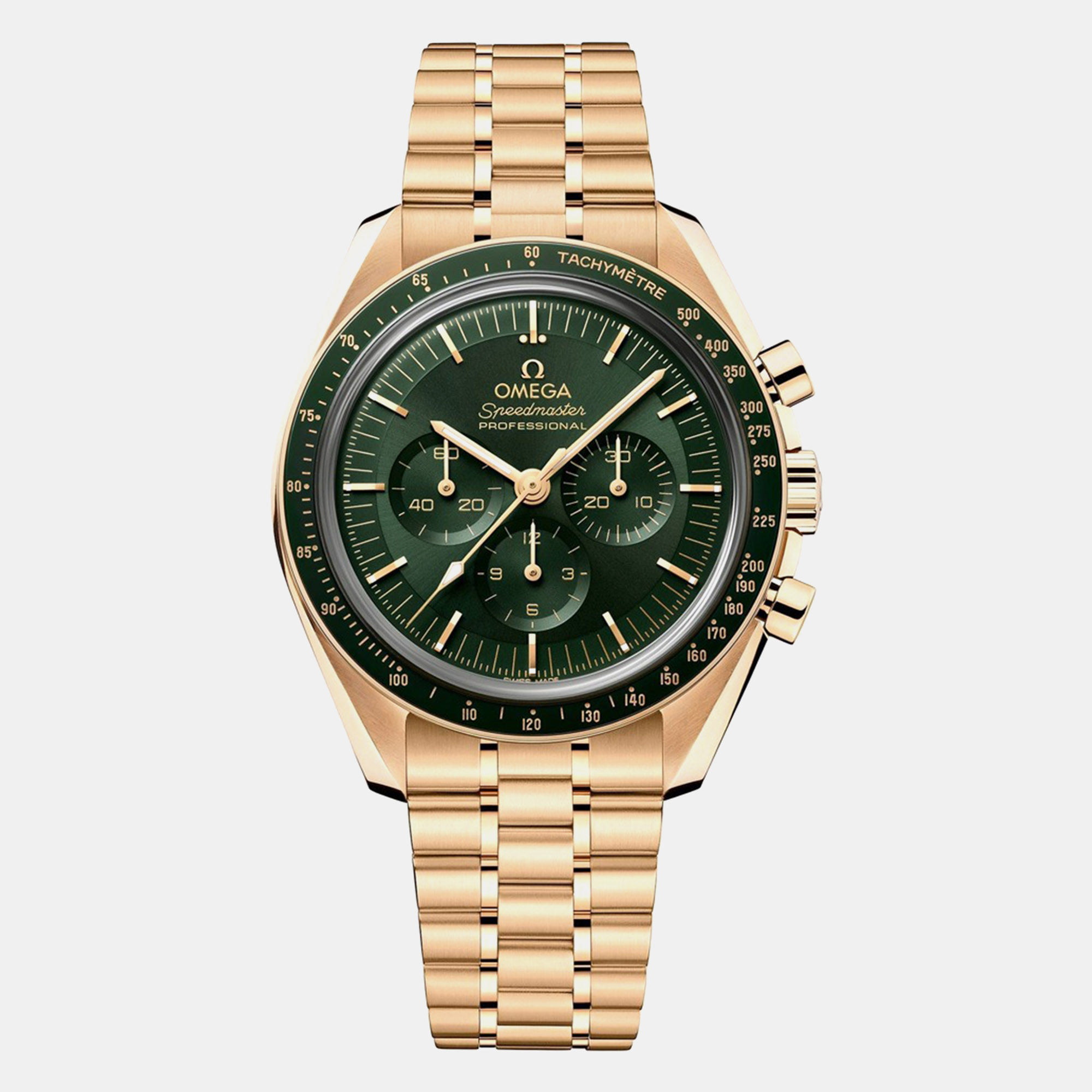 Omega Speedmaster Moonwatch 310.60.42.50.01.001 Green 18K Moonshine™ Gold Manual winding Men Wristwatch 42 mm