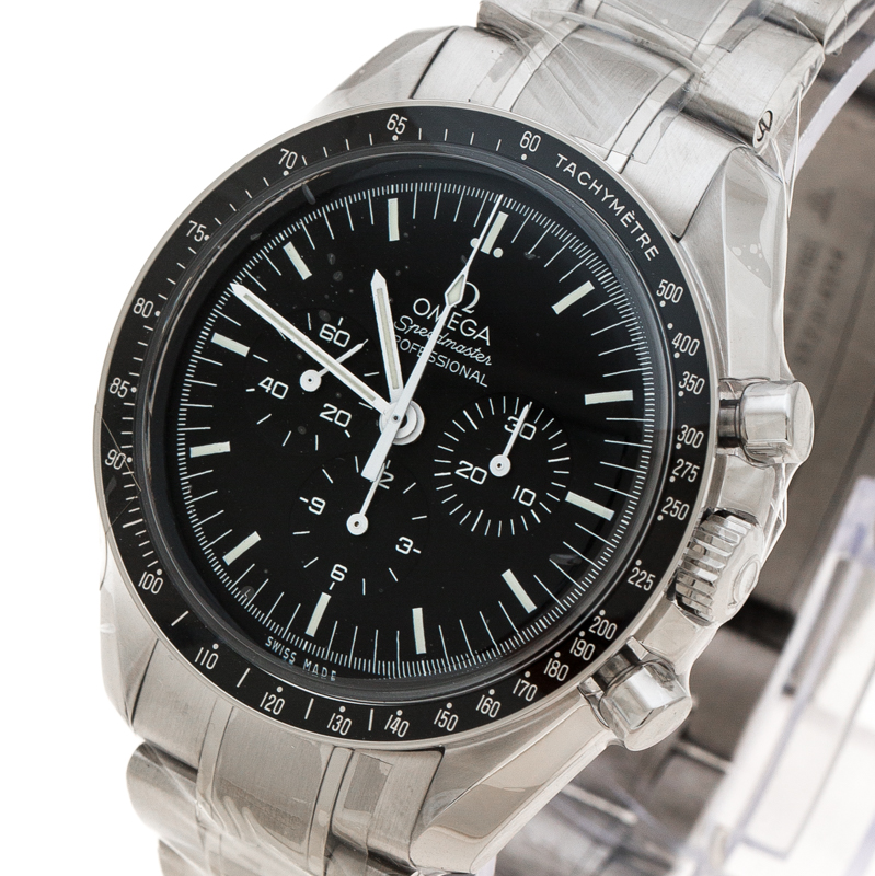 

Omega Black Stainless Steel Speedmaster Legendary Moonwatch