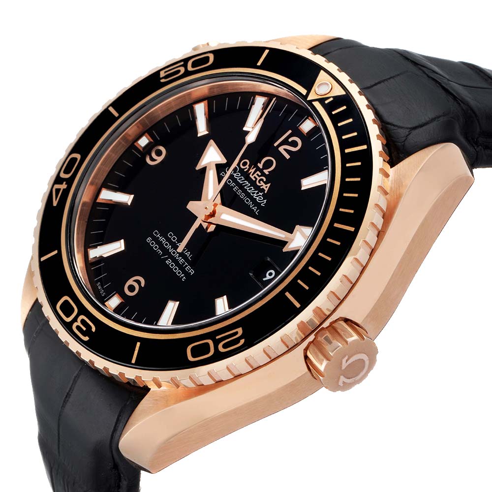 

Omega Black 18k Rose Gold Seamaster Planet Ocean 232.63.46.21.01.001 Men's Wristwatch 46 MM