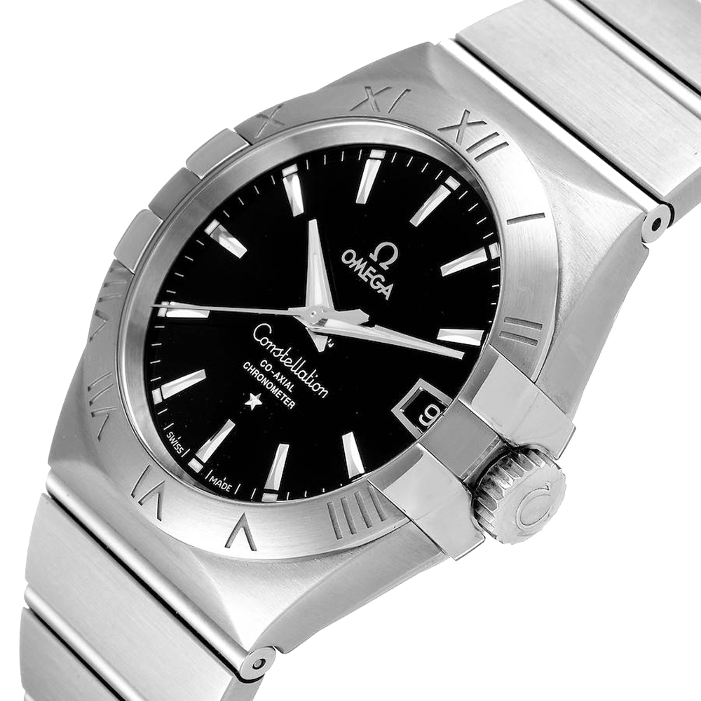 

Omega Black Stainless Steel Constellation Co-Axial 123.10.38.21.01.001 Men's Wristwatch 38.5 MM