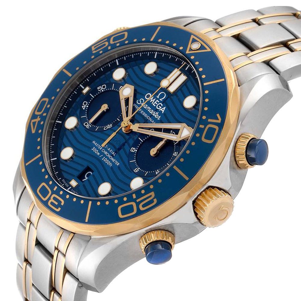 

Omega Blue 18K Yellow Gold And Stainless Steel Seamaster Diver Master Chronometer 210.20.44.51.03.001 Men's Wristwatch 44 MM