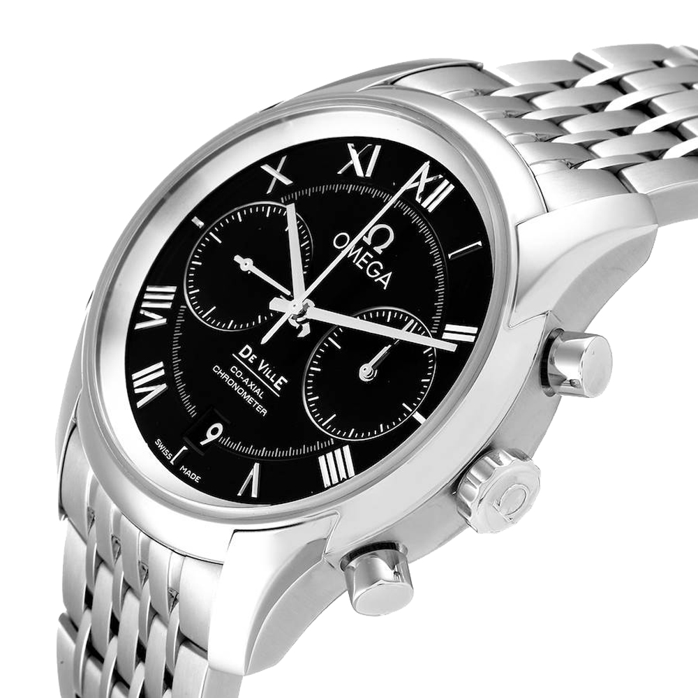 

Omega Black Stainless Steel DeVille Co-Axial Chronograph 431.10.42.51.01.001 Men's Wristwatch 42 MM