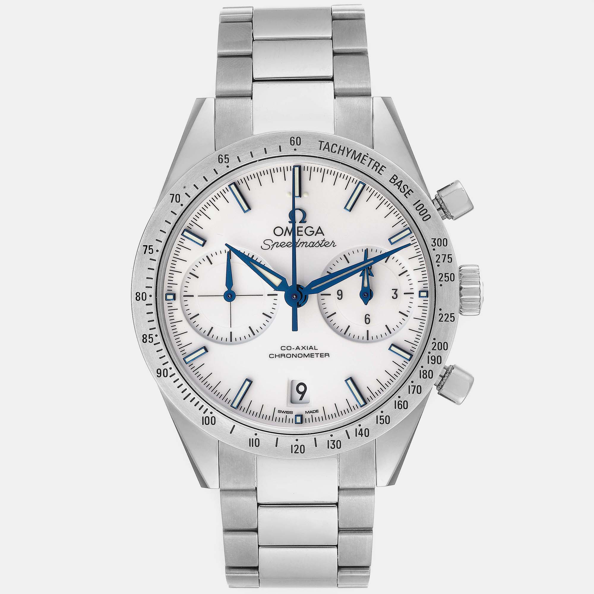Pre-owned Omega White Titanium Speedmaster 331.90.42.51.04.001 Automatic Men's Wristwatch 41.5 Mm