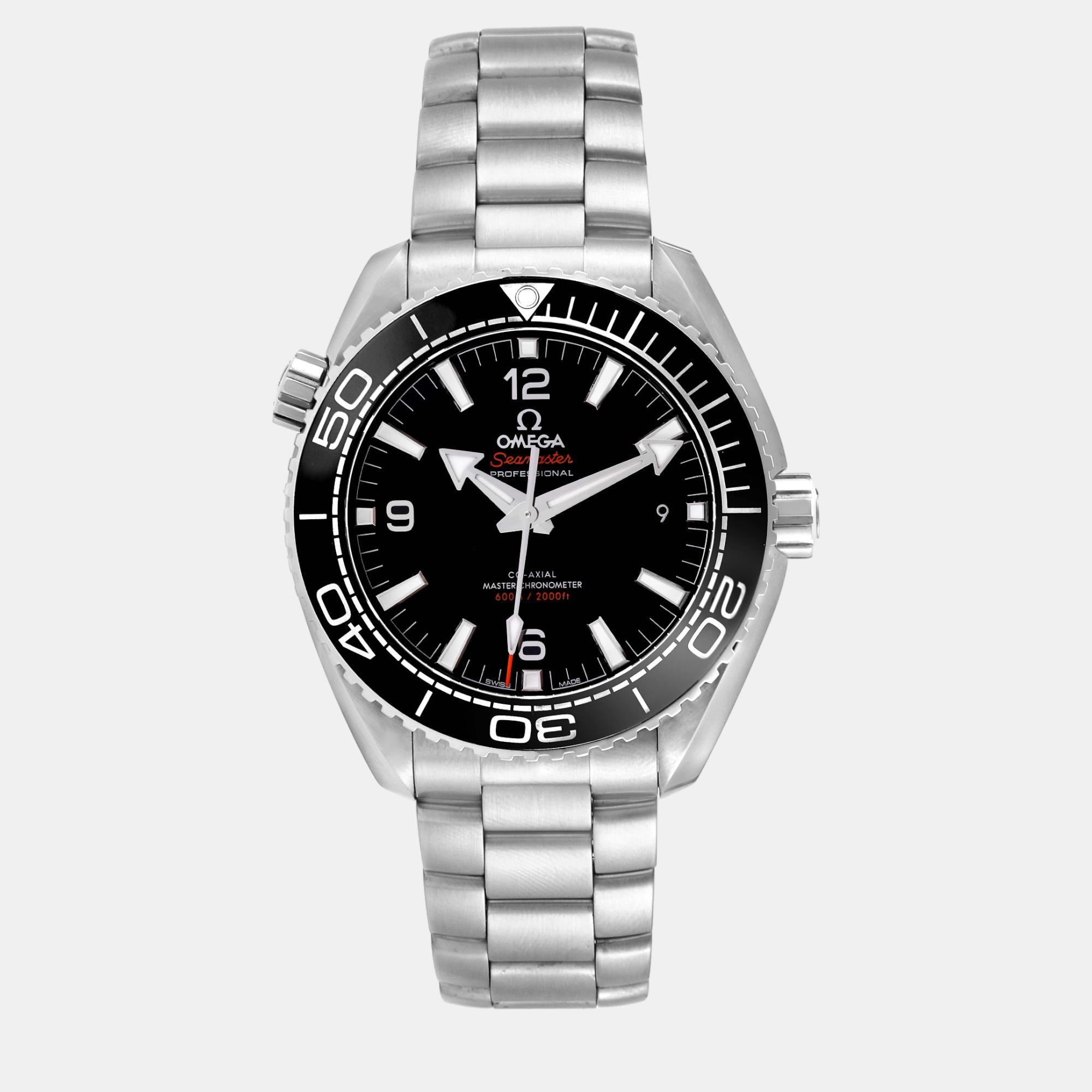 

Omega Black Stainless Steel Seamaster Planet Ocean 215.30.44.21.01.001 Automatic Men's Wristwatch 43.5 mm