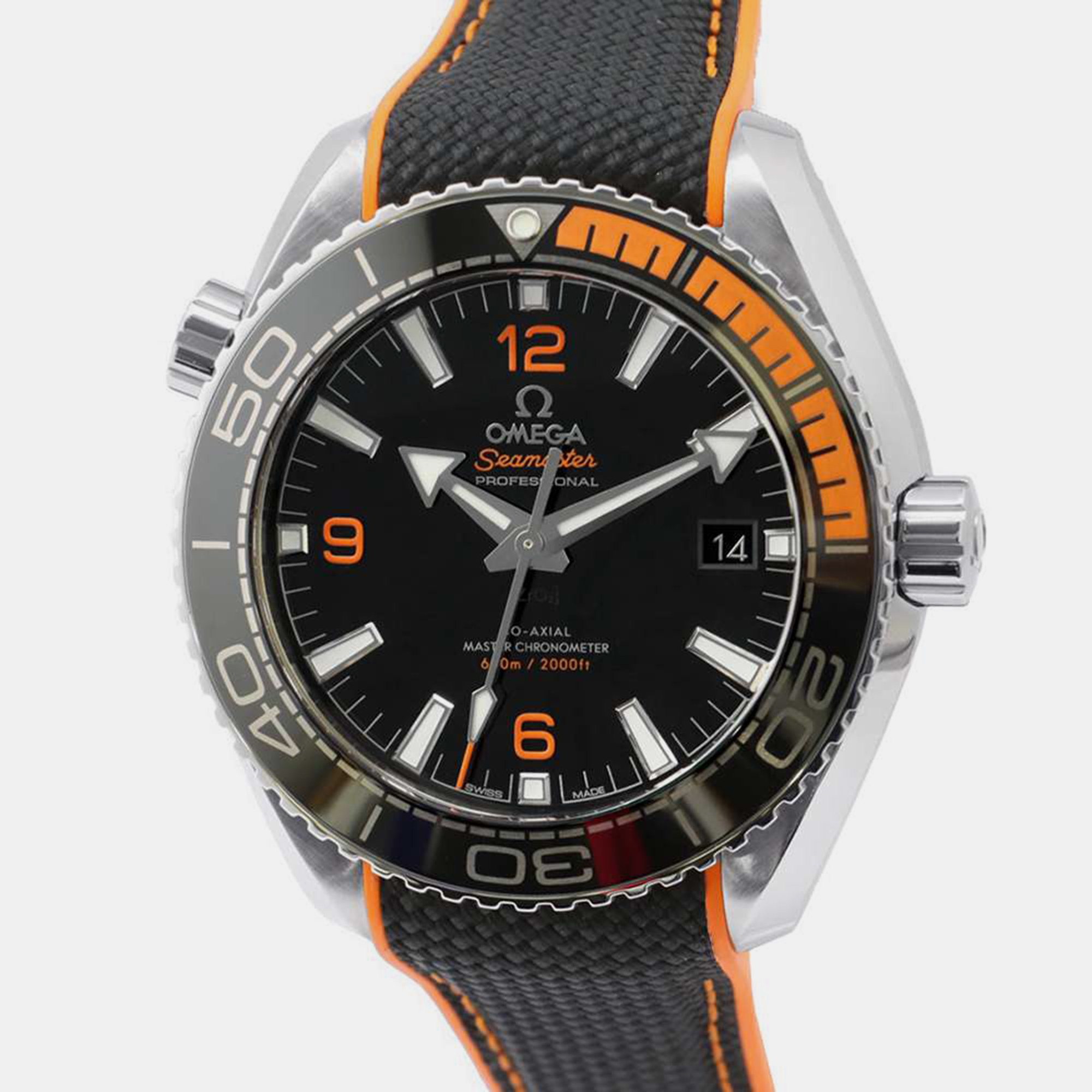 Pre-owned Omega Black Stainless Steel Seamaster 215.32.44.21.01.001 Automatic Men's Wristwatch 43.5 Mm
