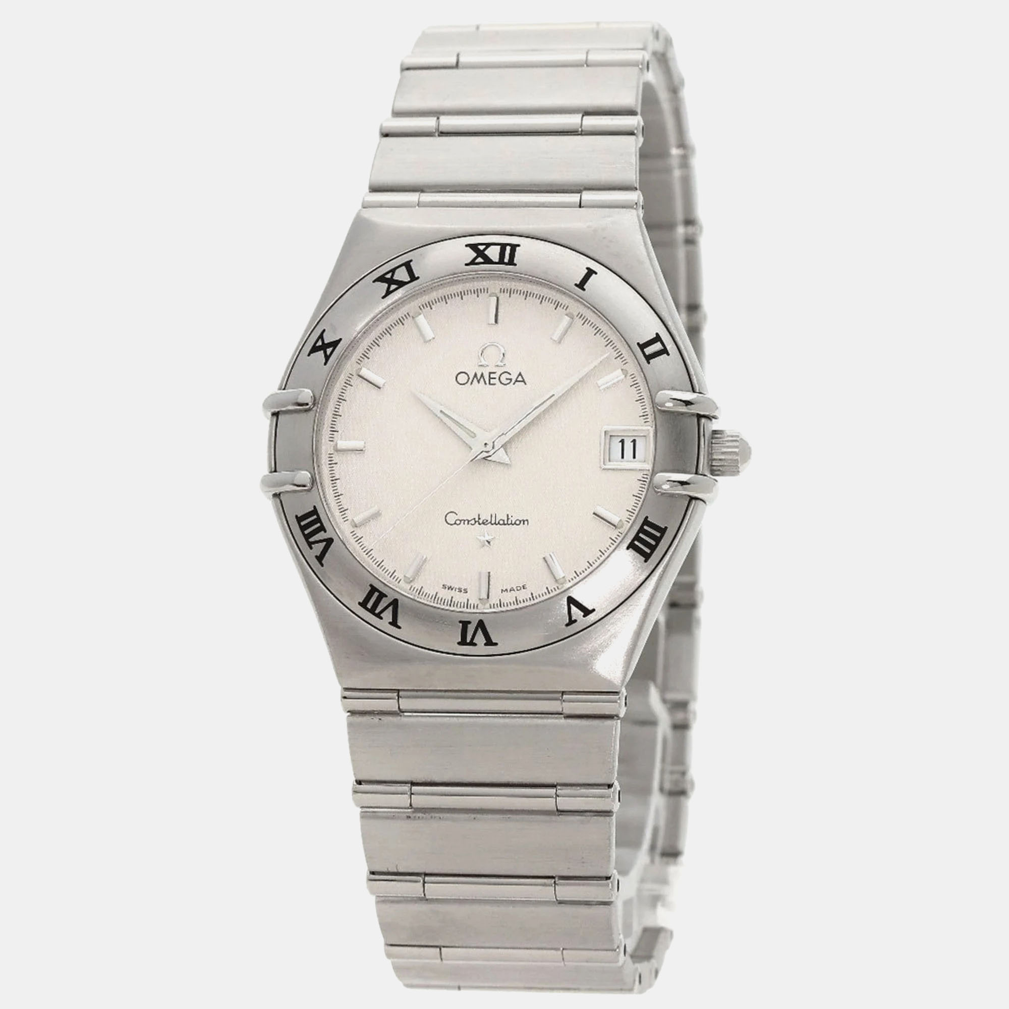 

Omega White Stainless Steel Constellation 1512.30 Quartz Men's Wristwatch 33 mm