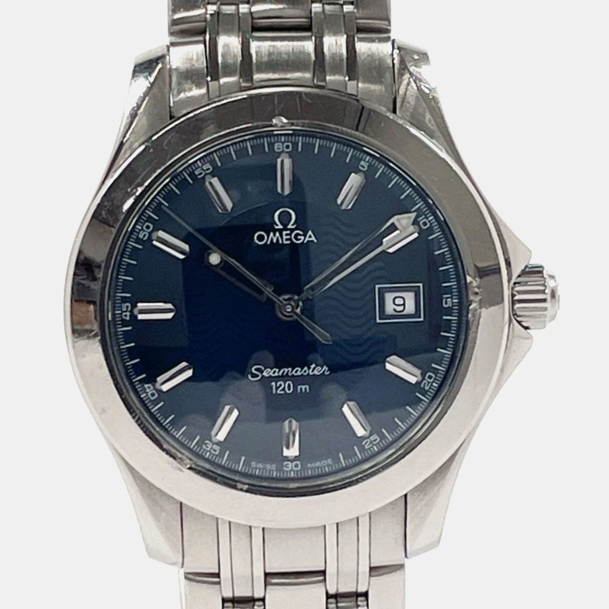 

Omega Navy Blue Stainless Steel Seamaster 1501/823 Quartz Men's Wristwatch 36 mm