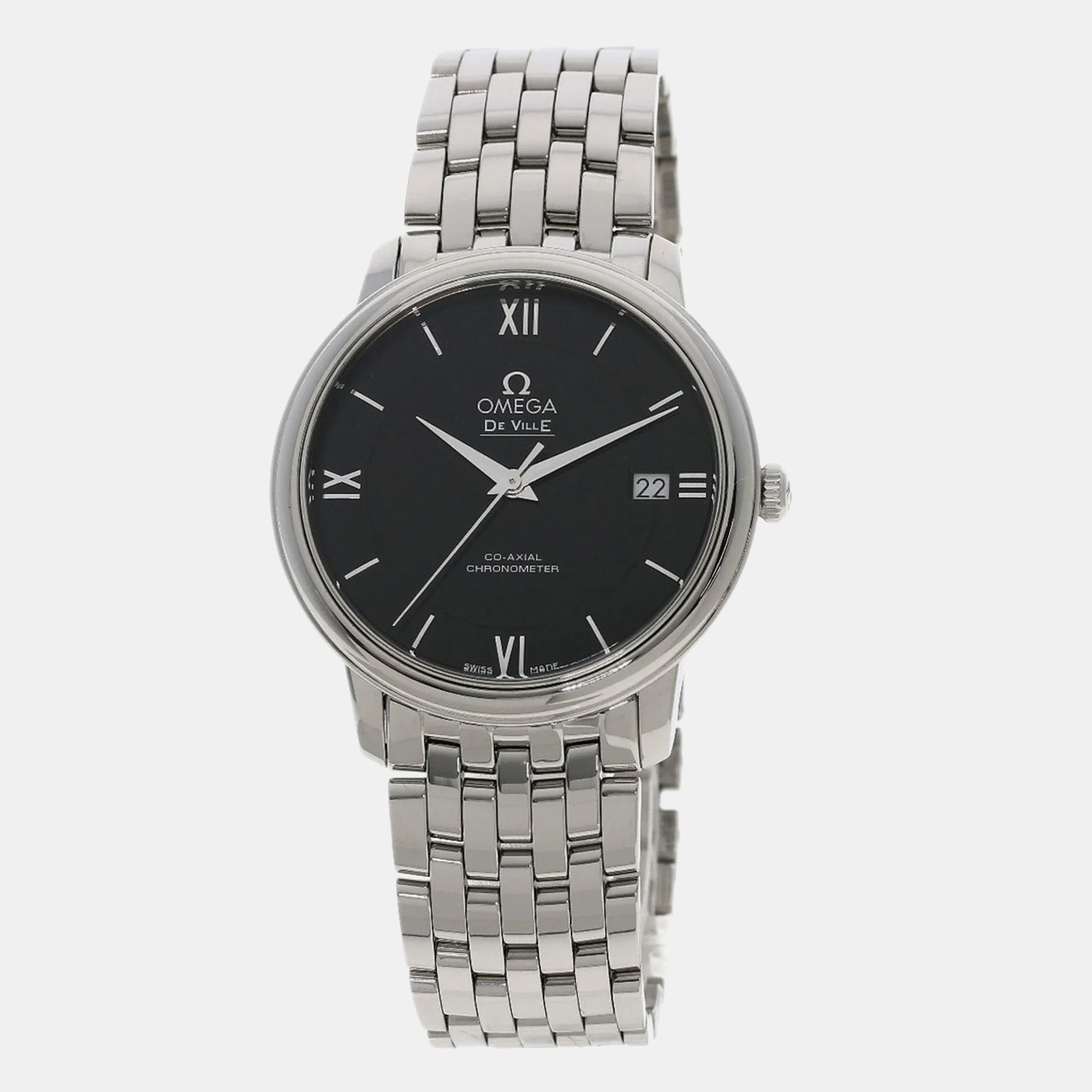 

Omega Black Stainless Steel De Ville Prestige 424.10.37.20.01.001 Automatic Men's Wristwatch 37 mm