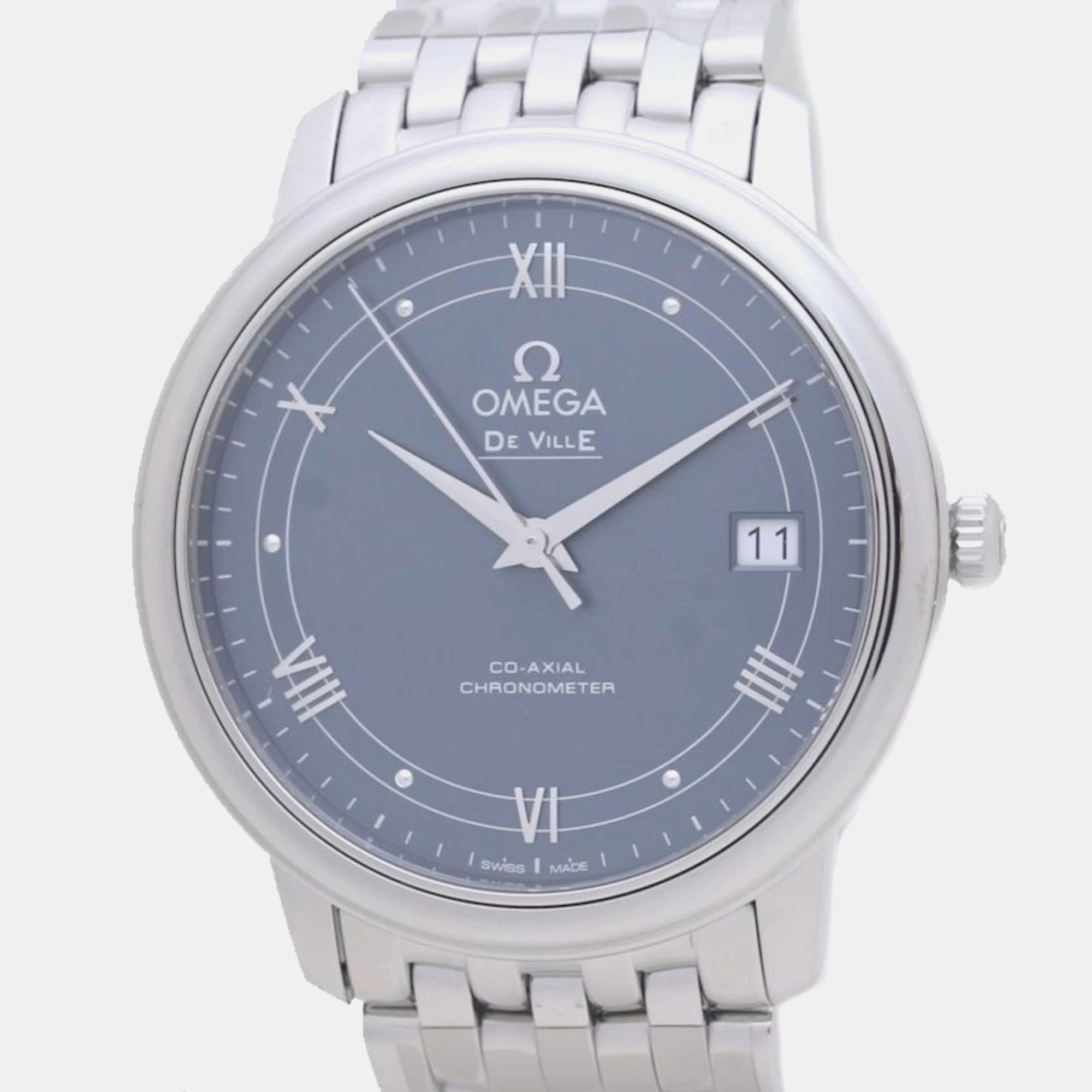 

Omega Blue Stainless Steel De Ville Prestige 424.10.37.20.03.002 Automatic Men's Wristwatch 37 mm