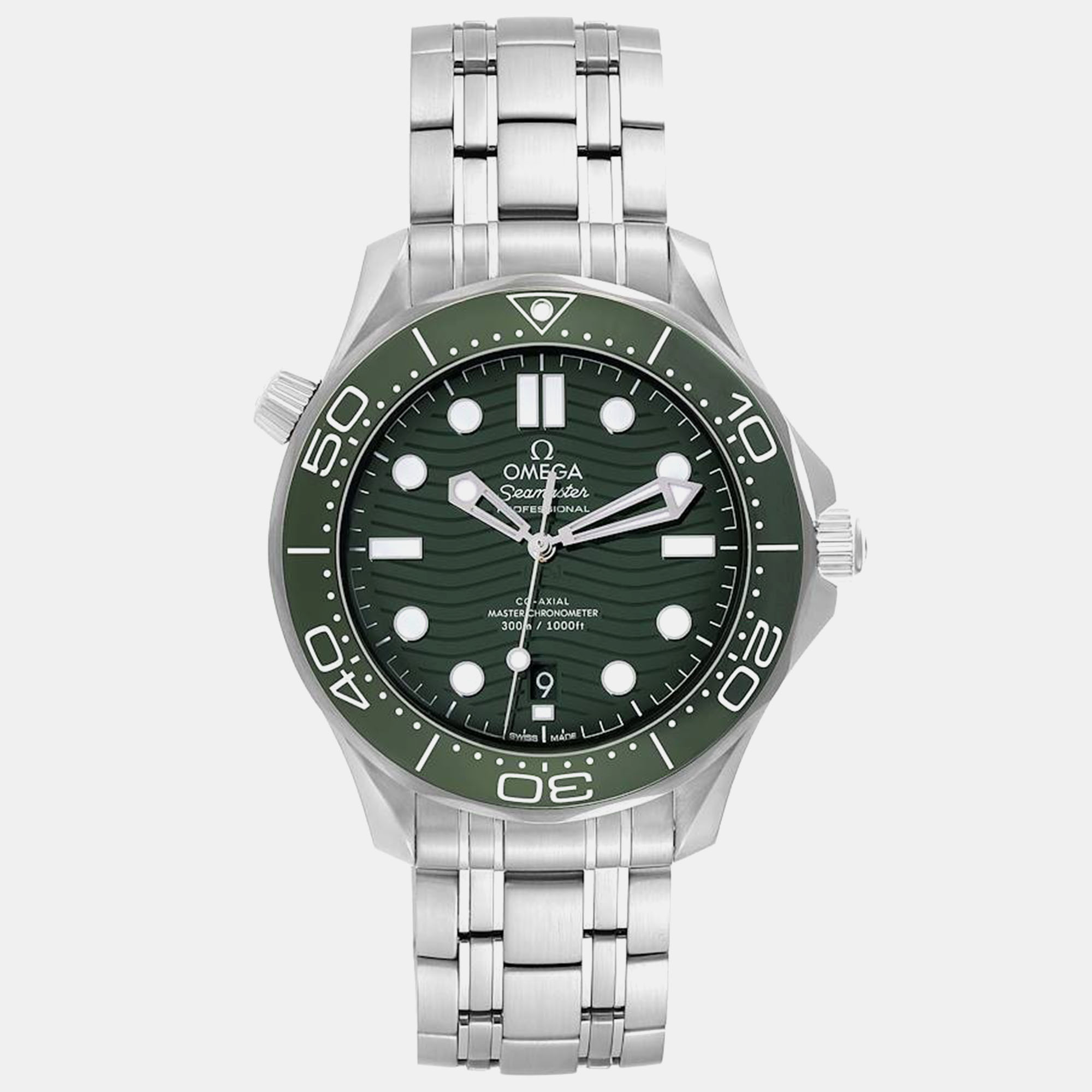 

Omega Green Stainless Steel Seamaster 210.30.42.20.10.001 Automatic Men's Wristwatch 42 mm