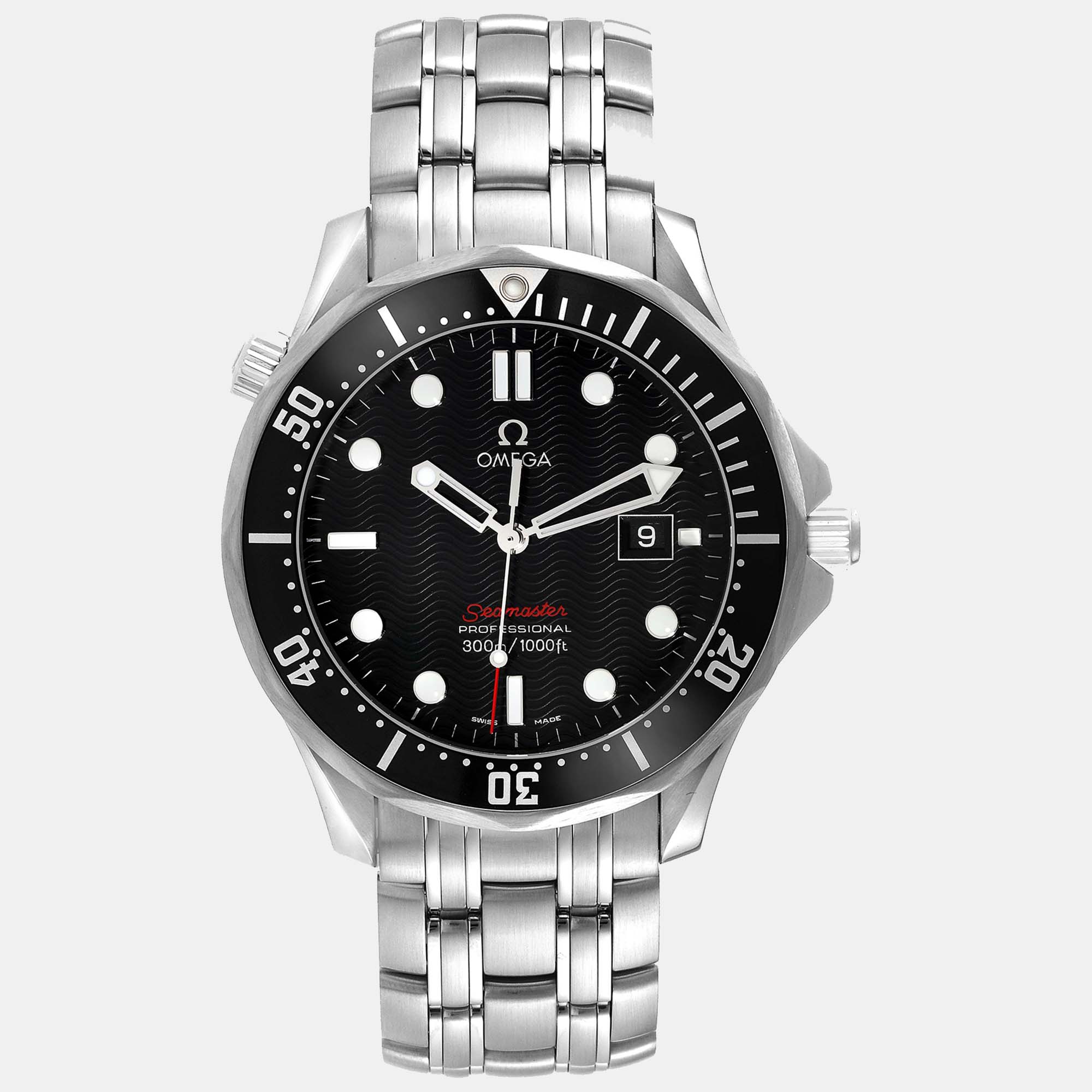 

Omega Black Stainless Steel Seamaster 212.30.41.61.01.001 Quartz Men's Wristwatch 41 mm