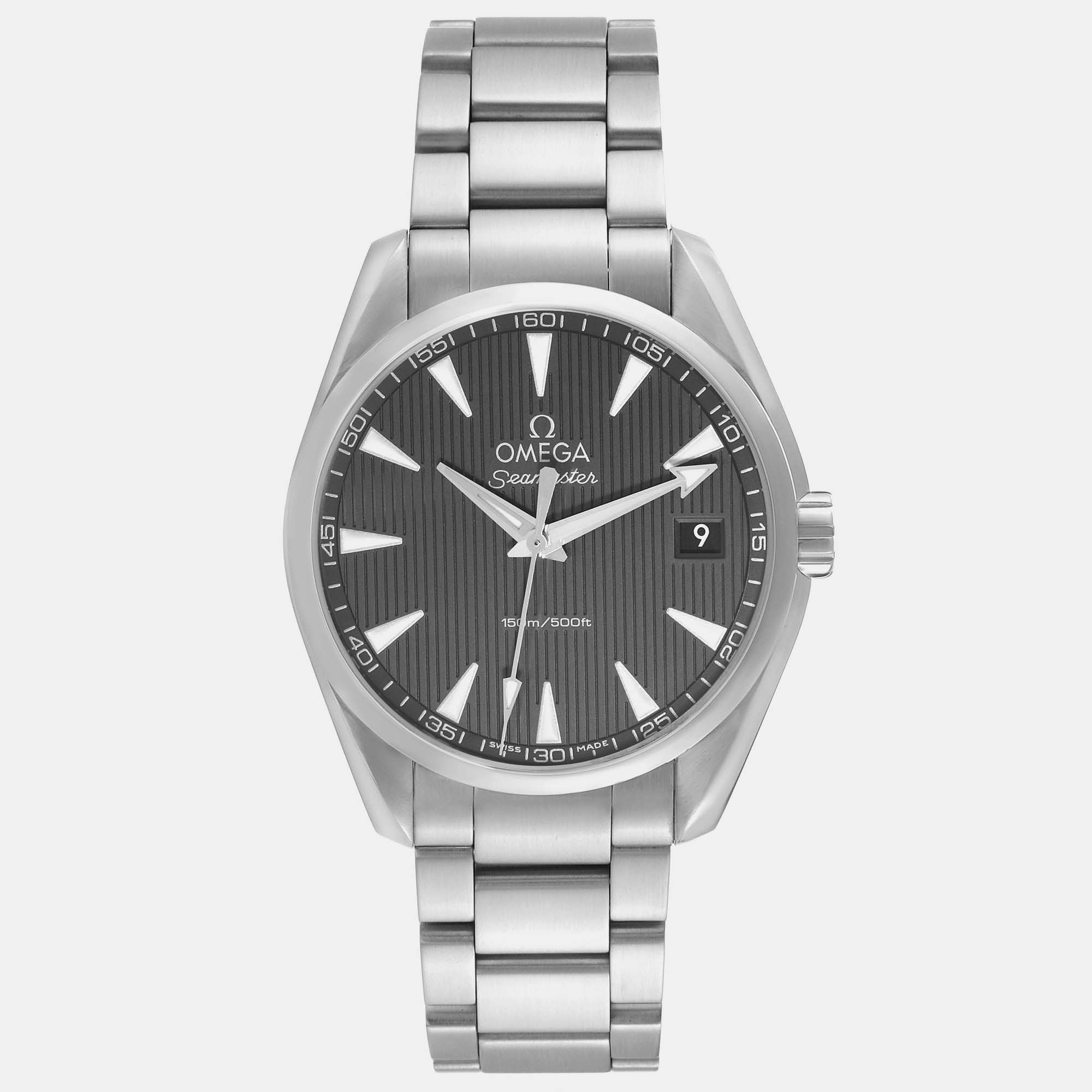 

Omega Grey Stainless Steel Seamaster Aqua Terra 231.10.39.60.06.001 Quartz Men's Wristwatch 38.5 mm