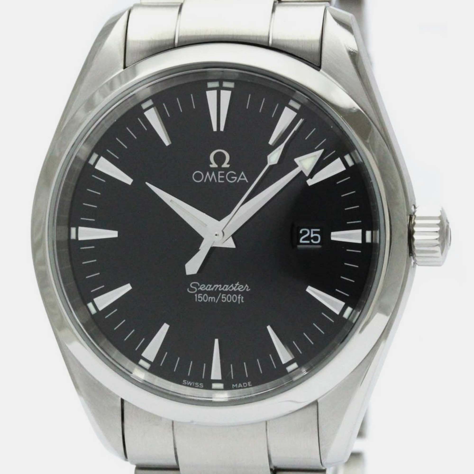 

Omega Black Stainless Steel Seamaster Aqua Terra 2517.50 Quartz Men's Wristwatch 39 mm