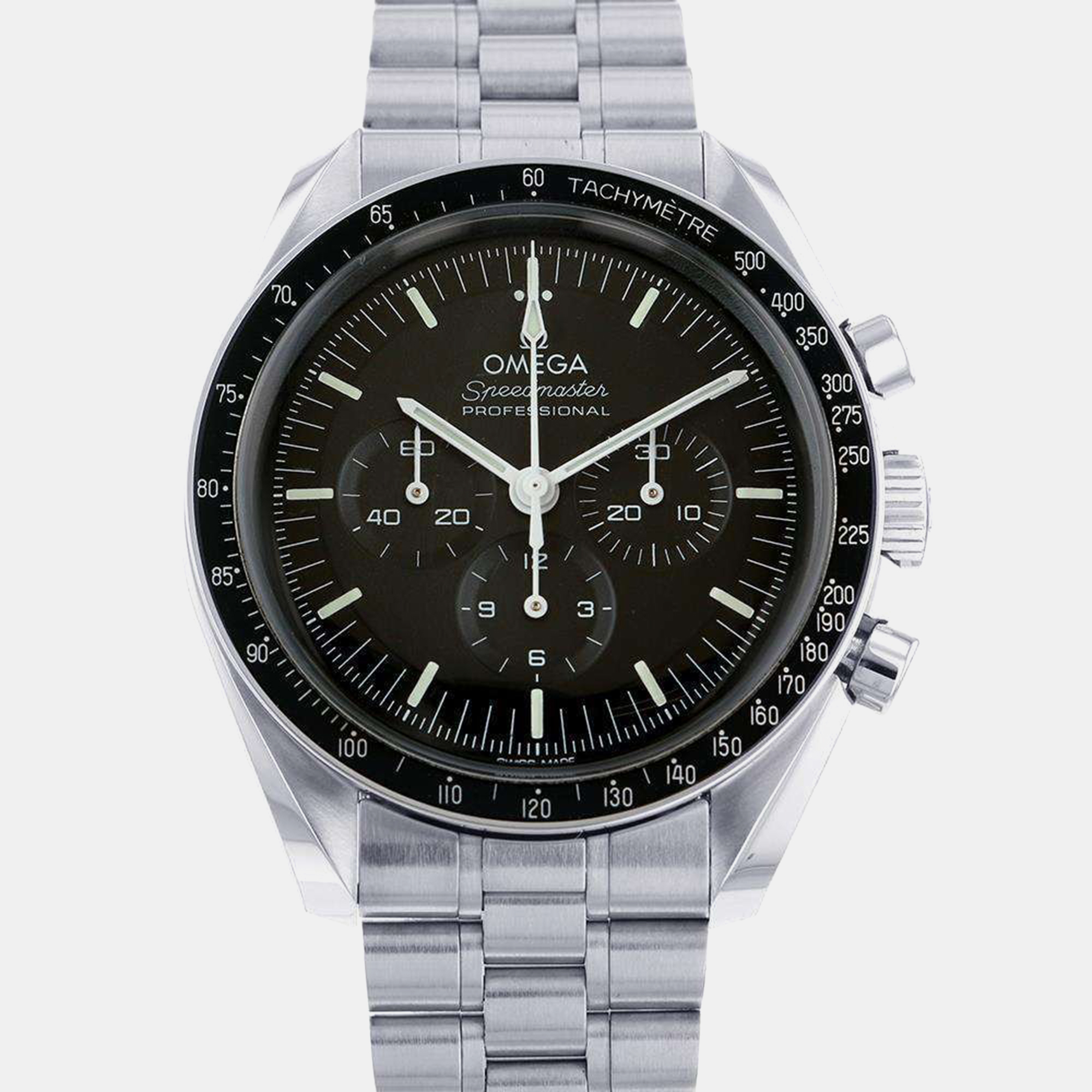 

Omega Black Stainless Steel Speedmaster 310.30.42.50.01.001 Manual Winding Men's Wristwatch 42 mm