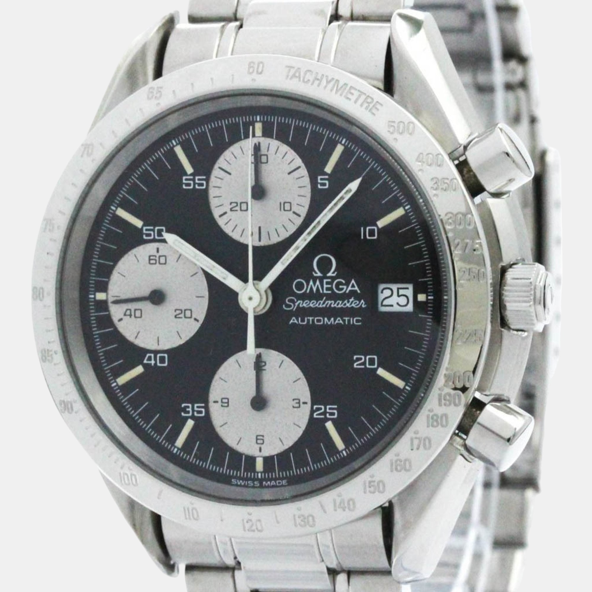 

Omega Black Stainless Steel Speedmaster 3511.50 Automatic Men's Wristwatch 39 mm