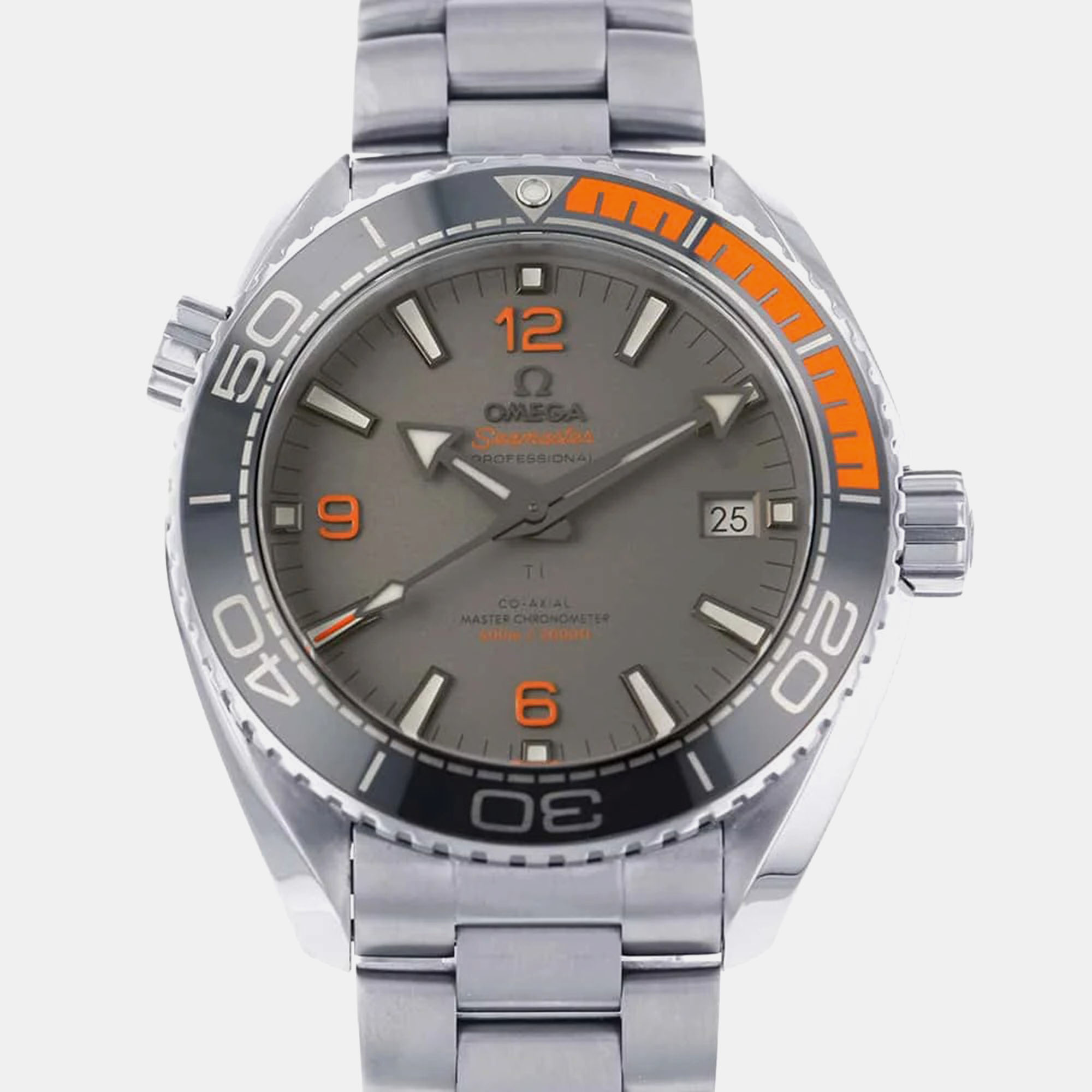 

Omega Grey Titanium Seamaster Planet Ocean 215.90.44.21.99.001 Automatic Men's Wristwatch 43.5 mm