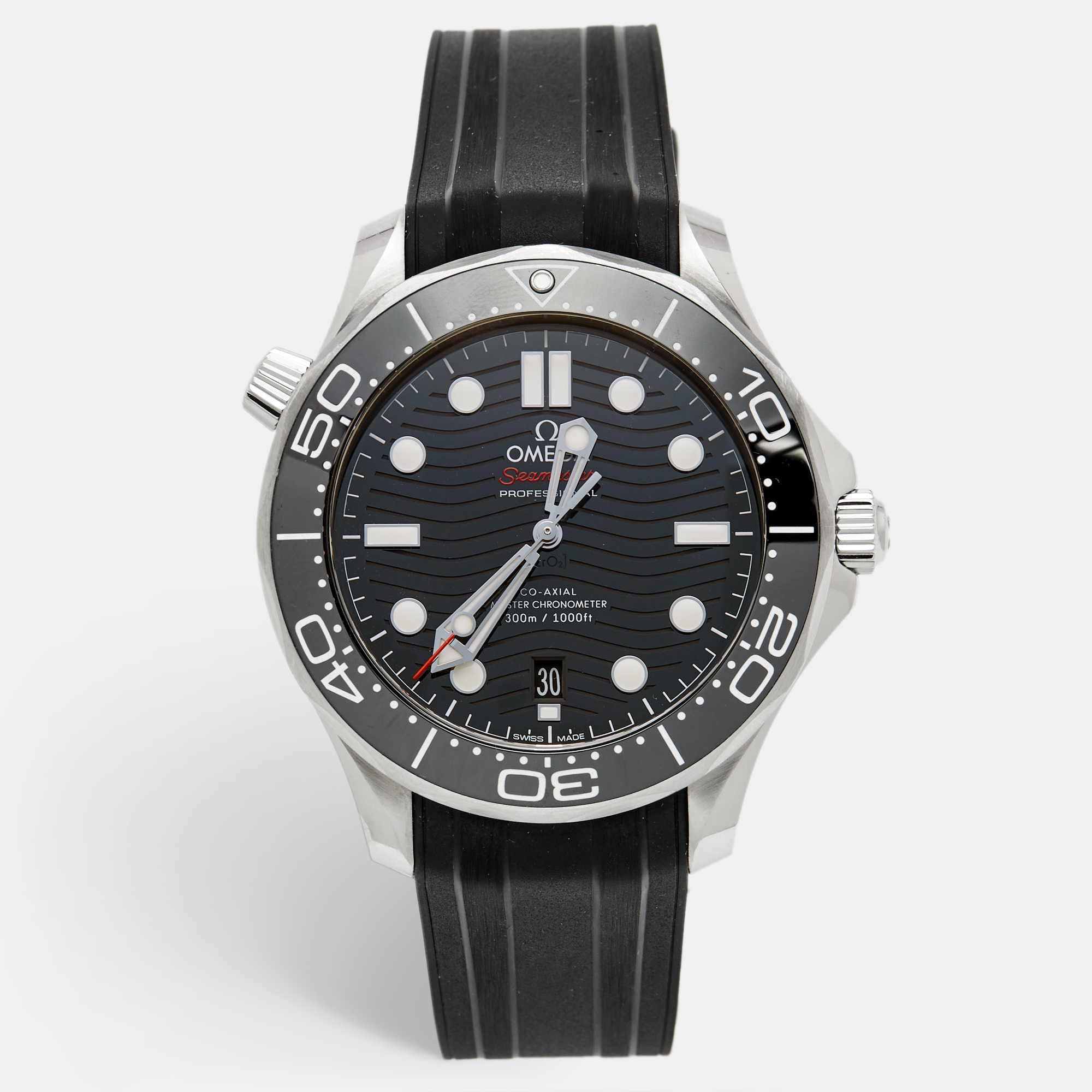 

Omega Black Ceramic Stainless Steel Rubber Seamaster