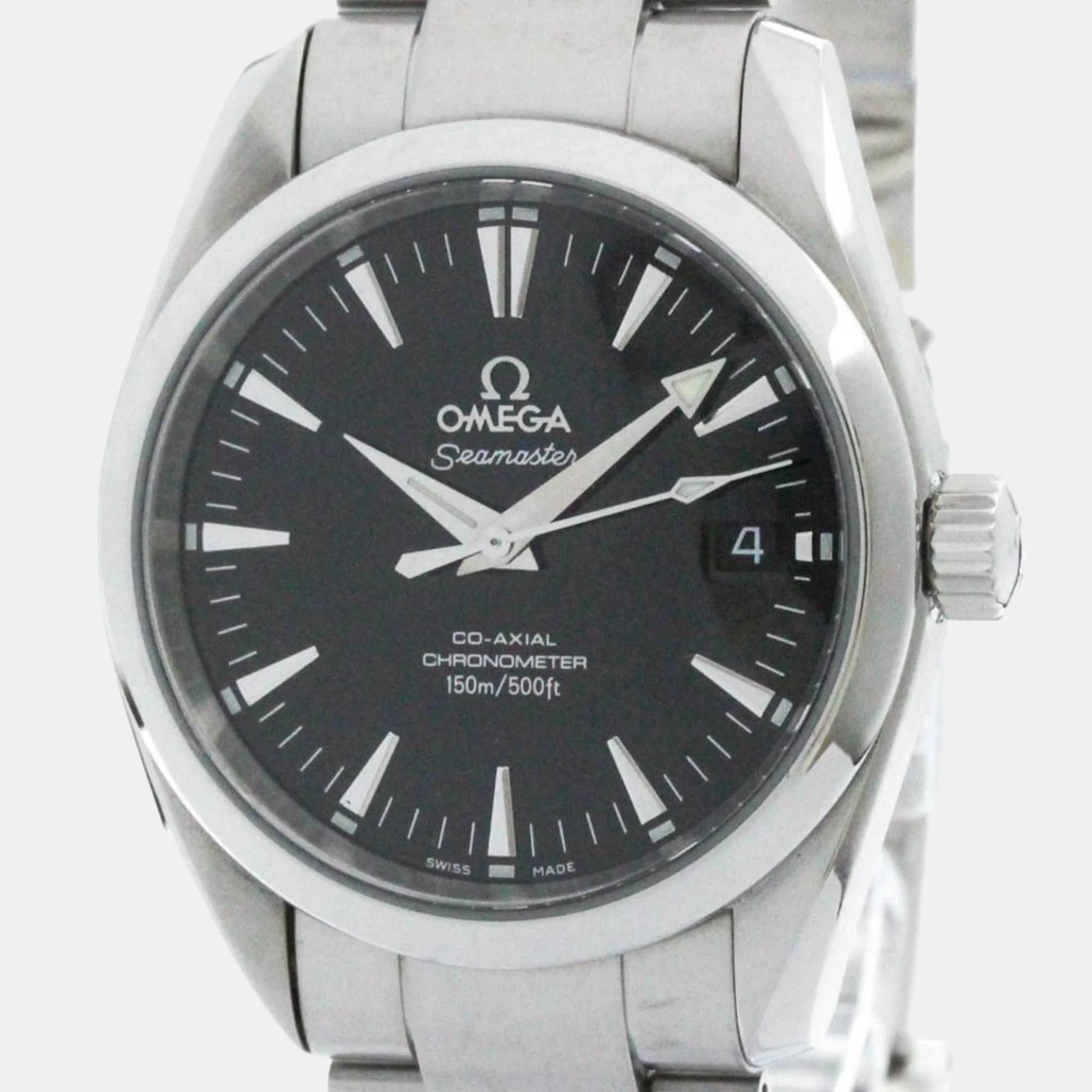 

Omega Black Stainless Steel Seamaster Aqua Terra 2504.50 Automatic Men's Wristwatch 36 mm