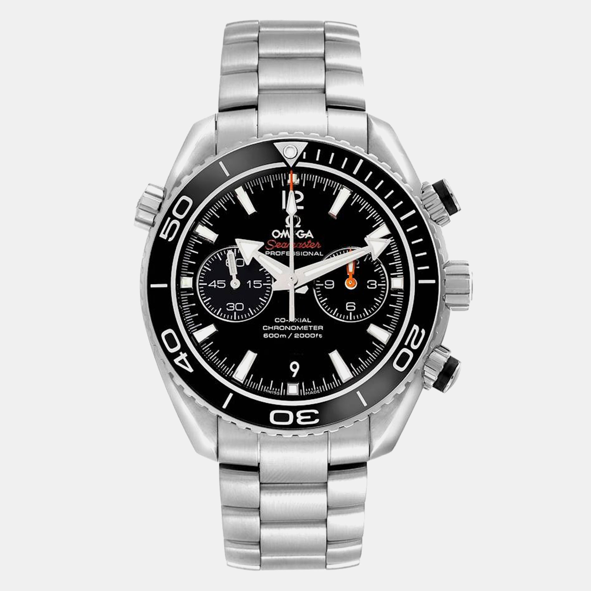 

Omega Black Stainless Steel Ceramic Seamaster Planet Ocean 232.30.46.51.01.001 Automatic Men's Wristwatch 45.5 mm