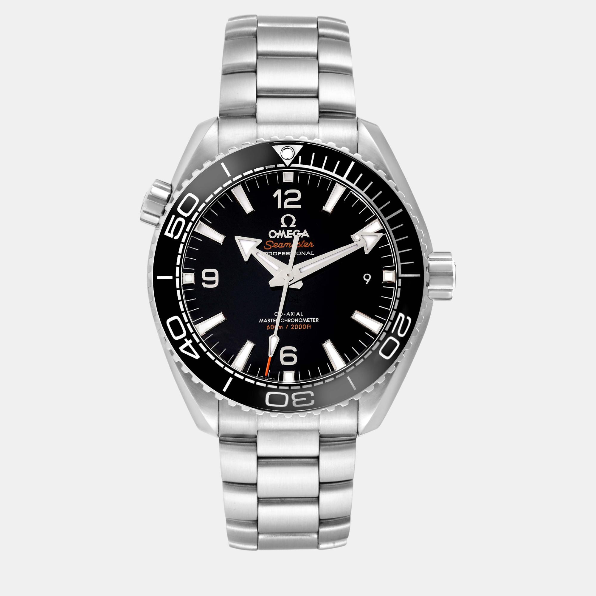 

Omega Black Stainless Steel Seamaster Planet Ocean 215.30.44.21.01.001 Automatic Men's Wristwatch 43.5 mm