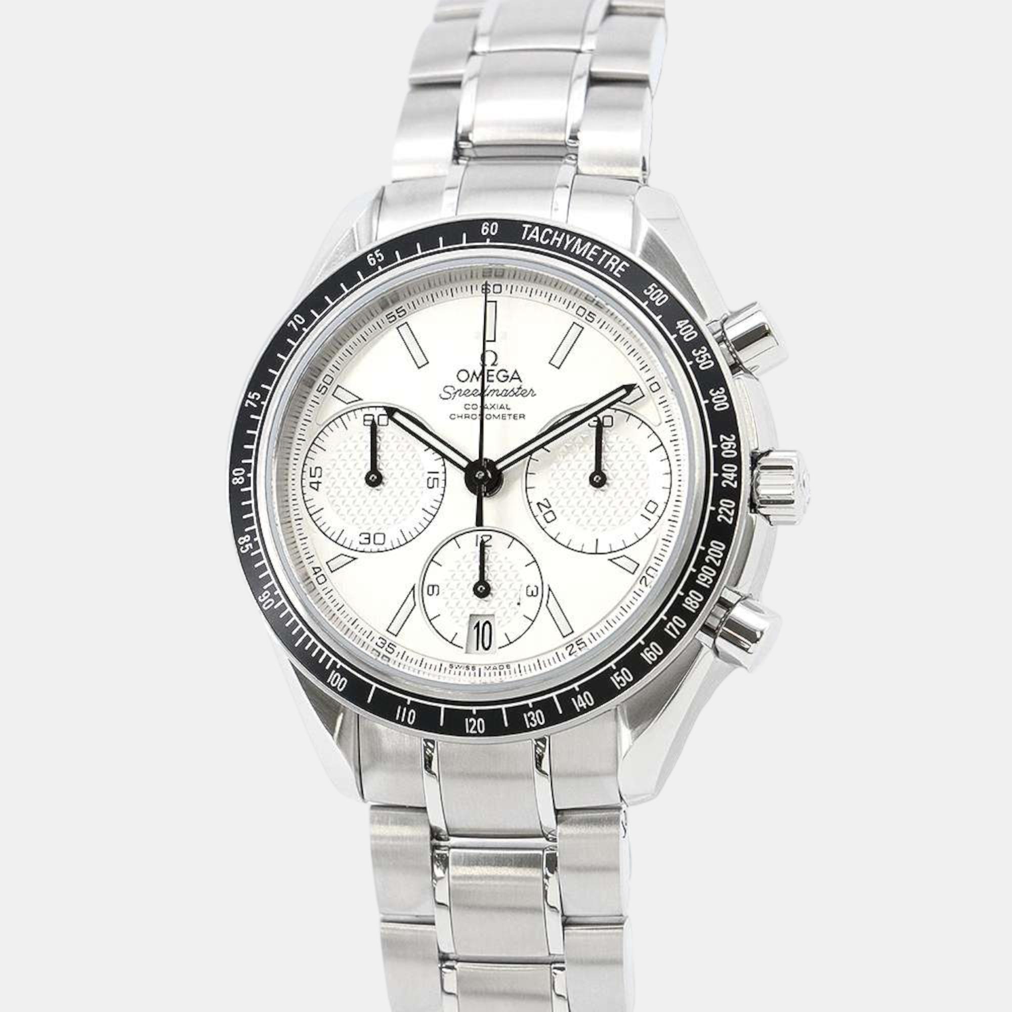 

Omega Silver Stainless Steel Speedmaster Racing 326.30.40.50.02.001 Automatic Men's Wristwatch 40 mm