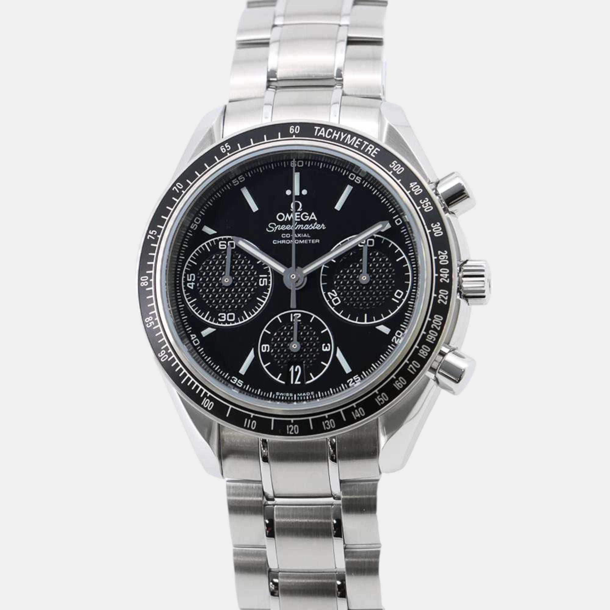 

Omega Black Stainless Steel Speedmaster Racing 326.30.40.50.01.001 Automatic Men's Wristwatch 40 mm