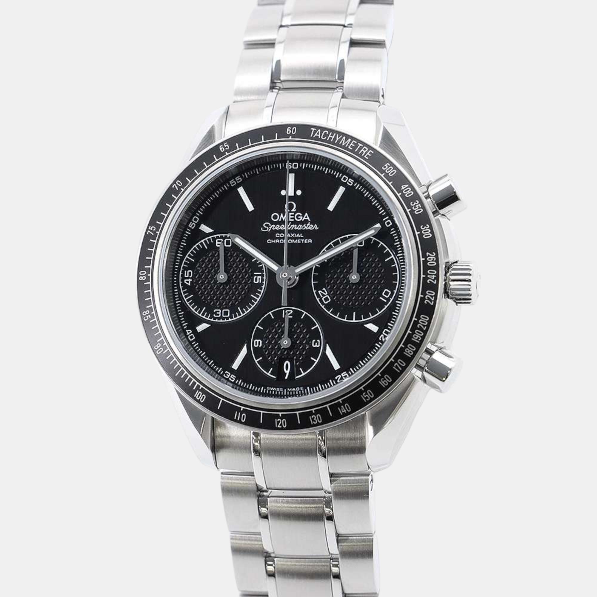 

Omega Black Stainless Steel Speedmaster Racing 326.30.40.50.01.001 Automatic Men's Wristwatch 40 mm