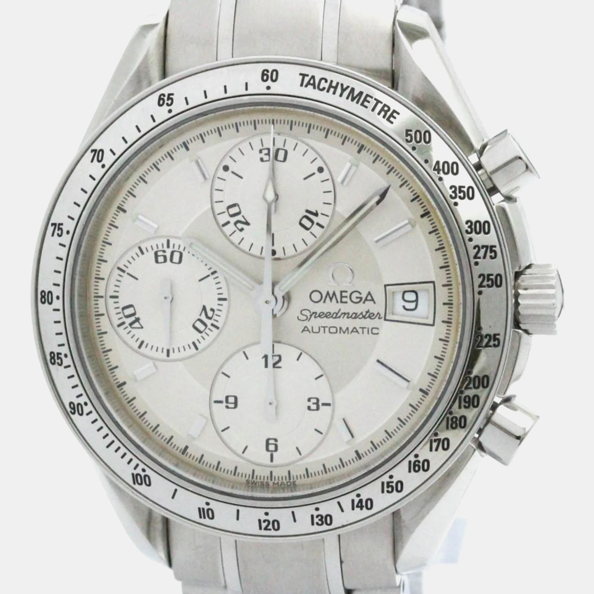 Pre-owned Omega Silver Stainless Steel Speedmaster 3513.30 Automatic Men's Wristwatch 39 Mm