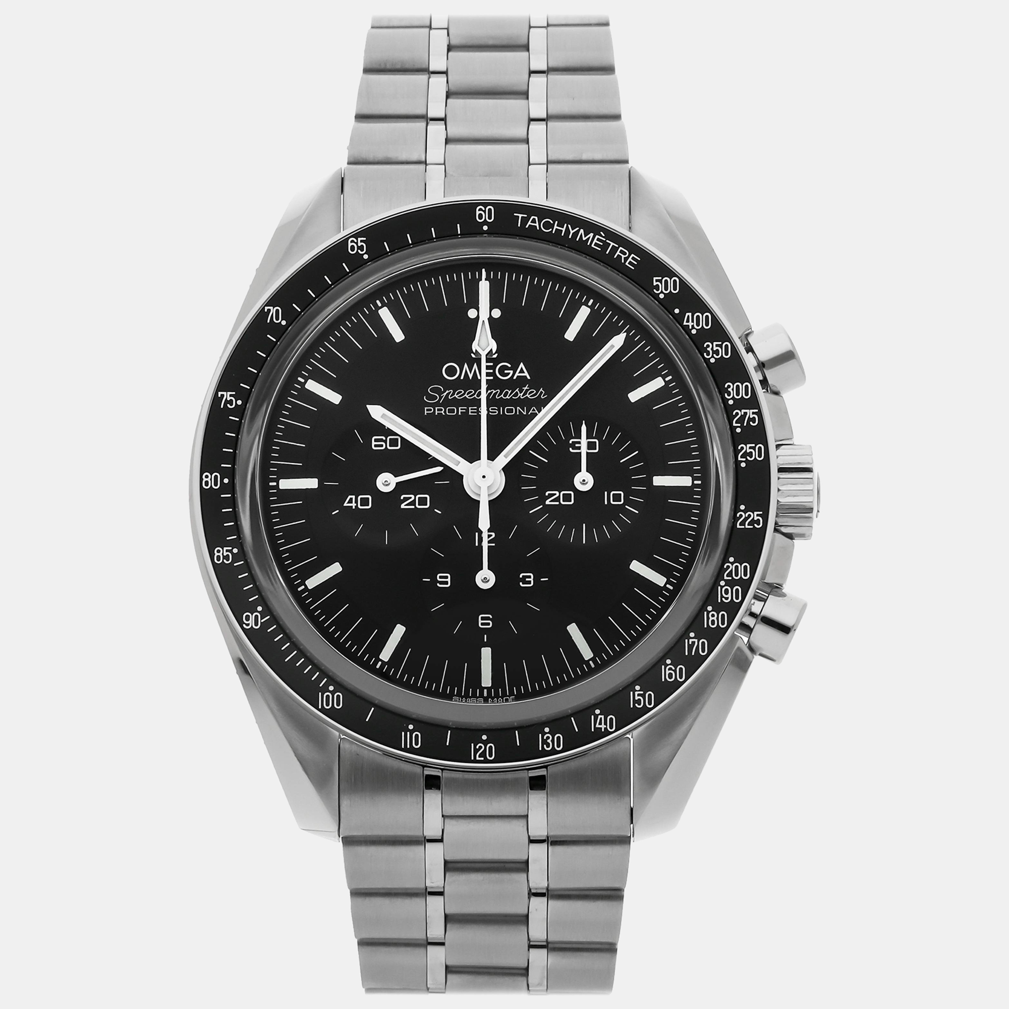 

Omega Black Stainless Steel Speedmaster Moonwatch 310.30.42.50.01.002 Manual Winding Men's Wristwatch 42 mm