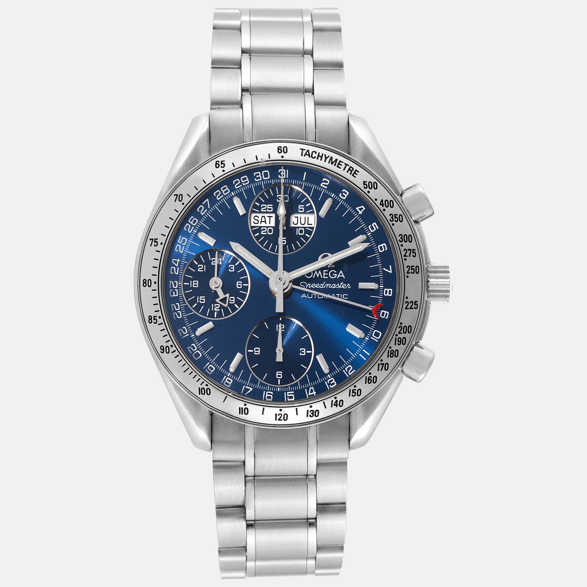 

Omega Blue Stainless Steel Speedmaster 3523.80.00 Automatic Men's Wristwatch 39 mm