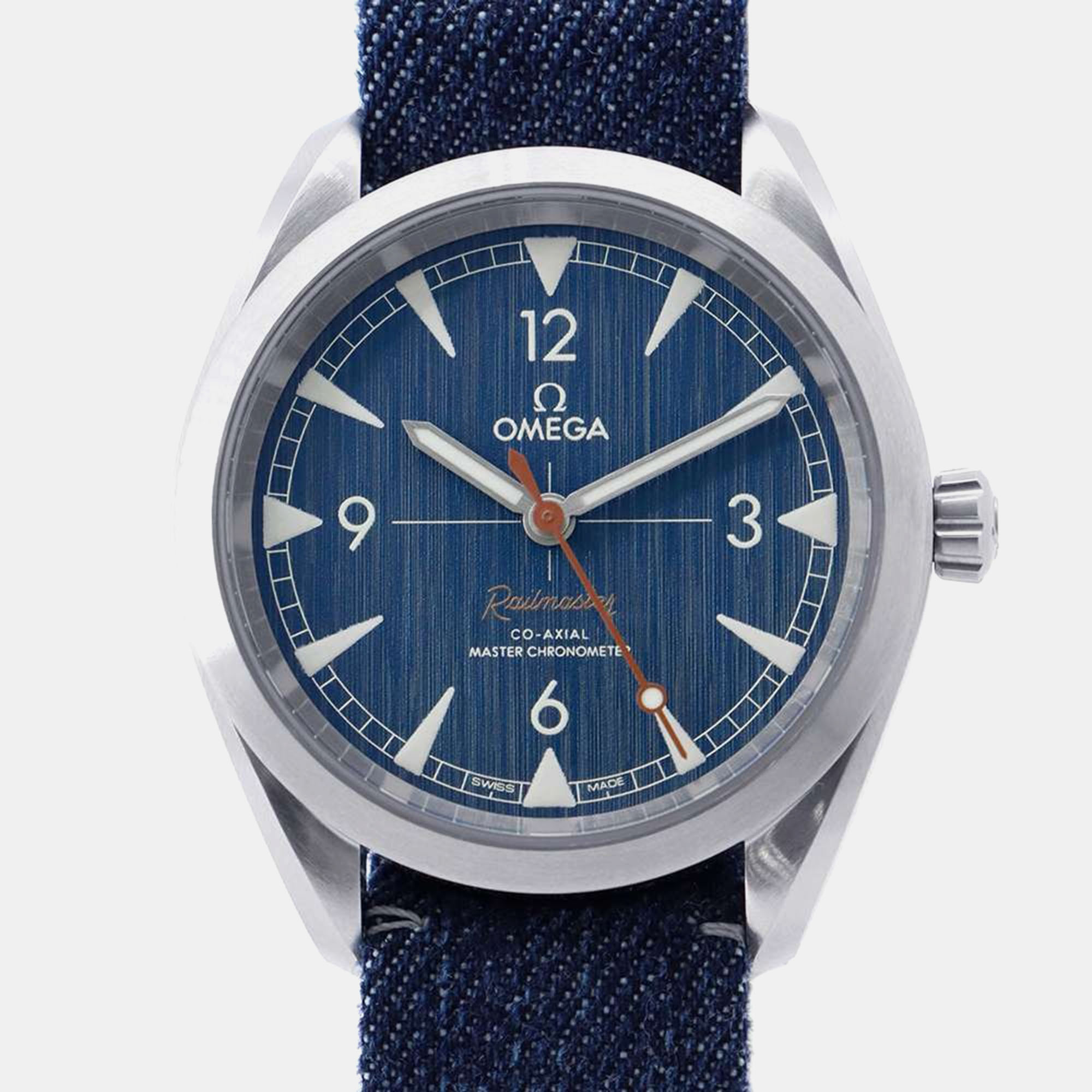 

Omega Blue Stainless Steel Seamaster Railmaster 220.12.40.20.03.001 Automatic Men's Wristwatch 40 mm