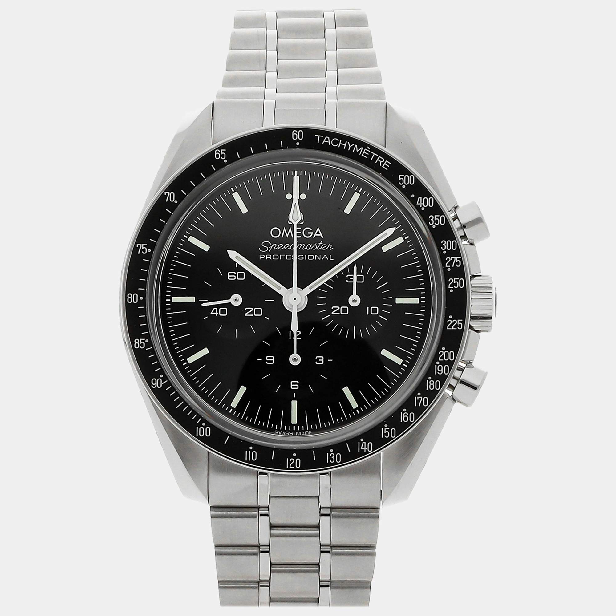 

Omega Black Stainless Steel Speedmaster 310.30.42.50.01.002 Manual Winding Men's Wristwatch 42 mm