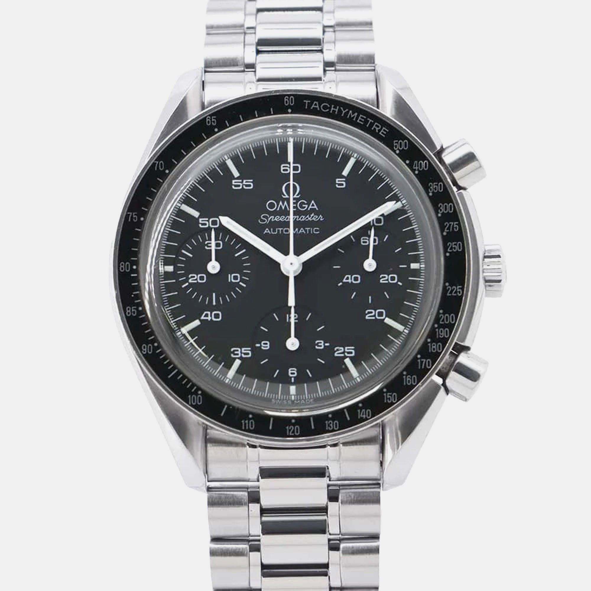 

Omega Speedmaster Stainless Steel Black Dial Watch 39 mm