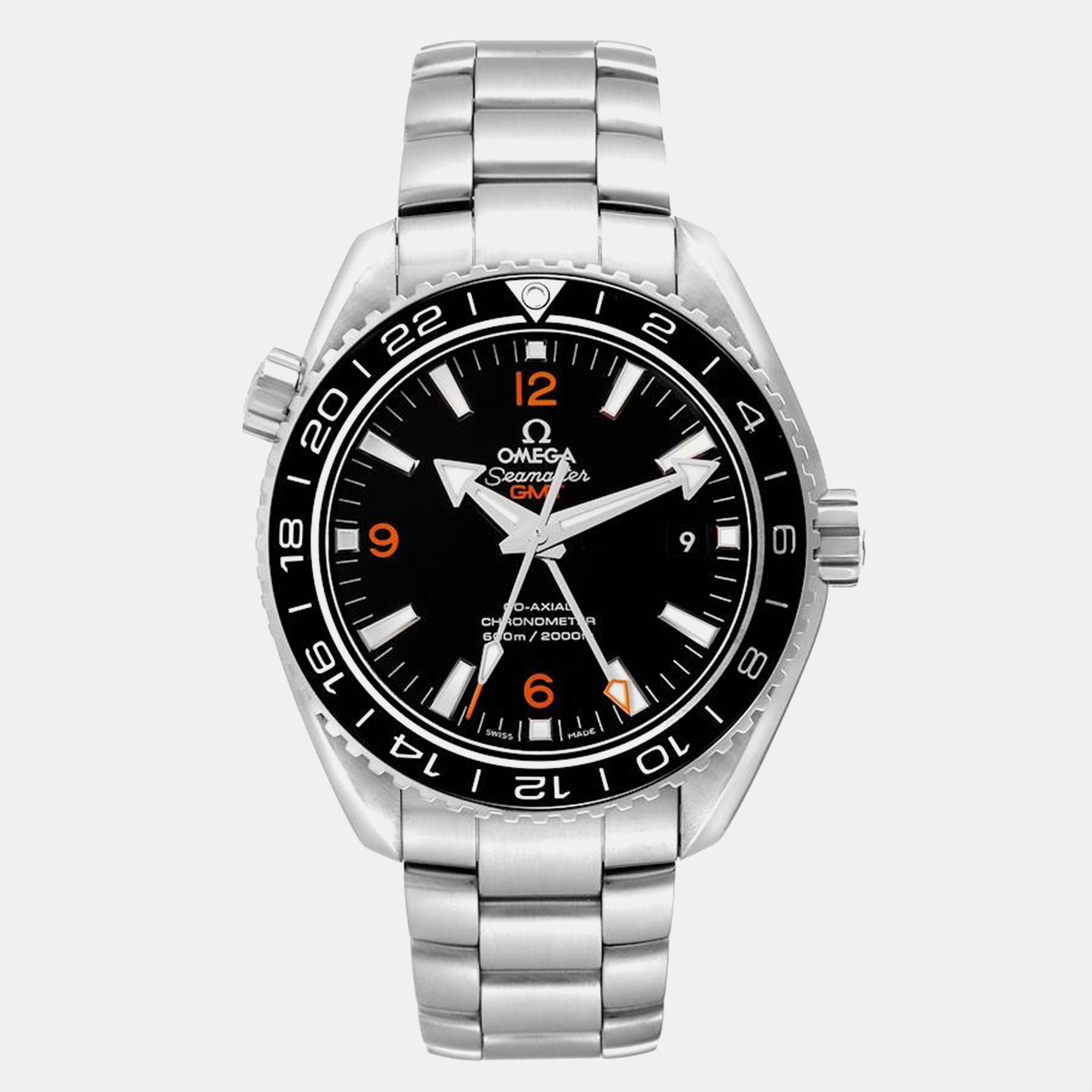 

Omega Black Stainless Steel Seamaster Planet Ocean 232.30.44.22.01.002 Automatic Men's Wristwatch 43.5 mm