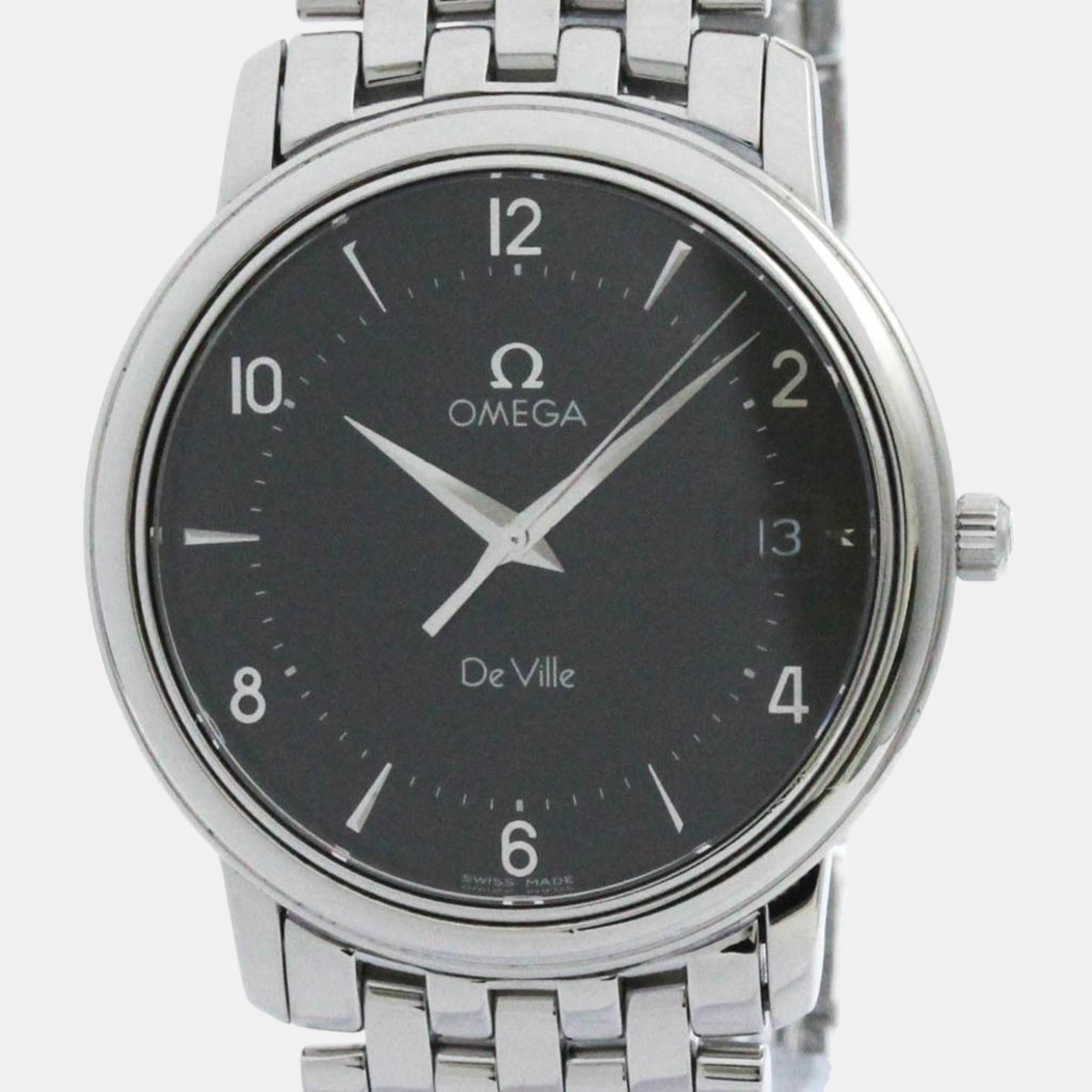 

Omega Black Stainless Steel De Ville Prestige 4510.50 Quartz Men's Wristwatch 34 mm