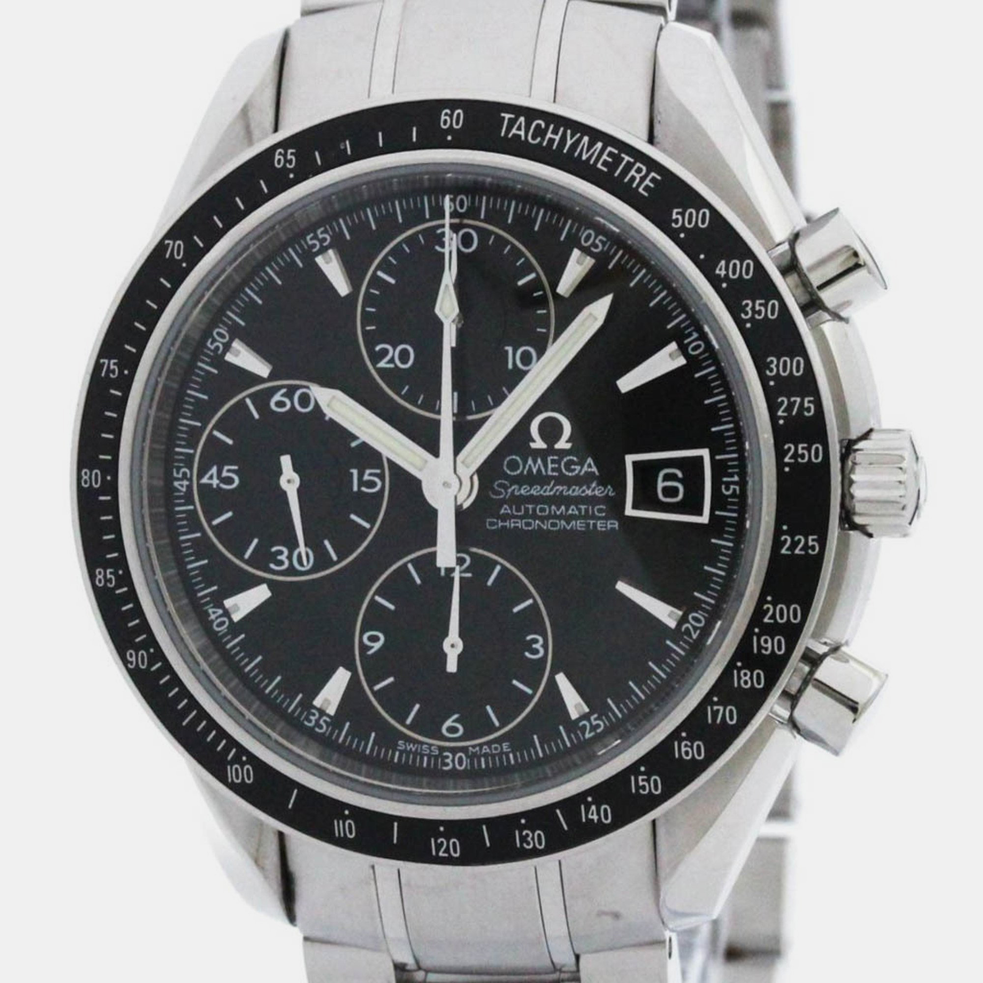 

Omega Black Stainless Steel Speedmaster 3210.50 Automatic Men's Wristwatch 39 mm