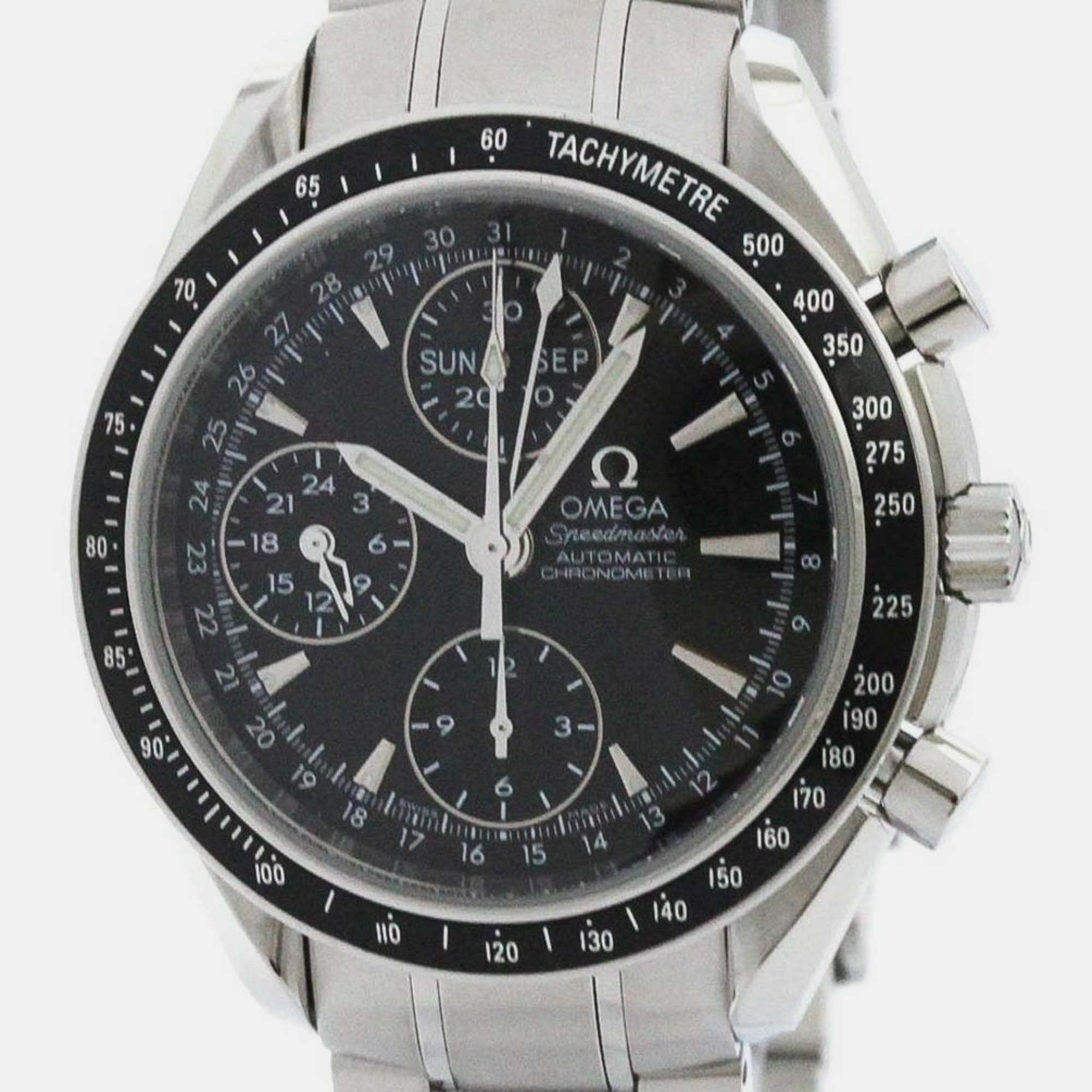 

Omega Black Stainless Steel Speedmaster Automatic Men's Wristwatch 40 mm