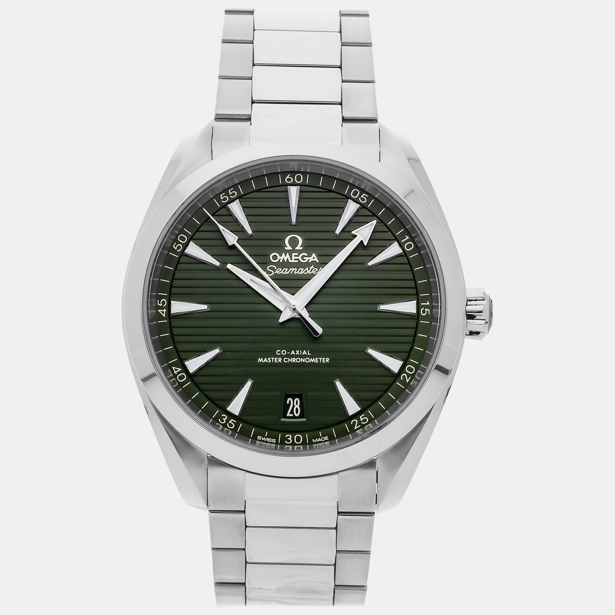 

Omega Green Stainless Steel Seamaster Aqua Terra Automatic Men's Wristwatch 41 mm