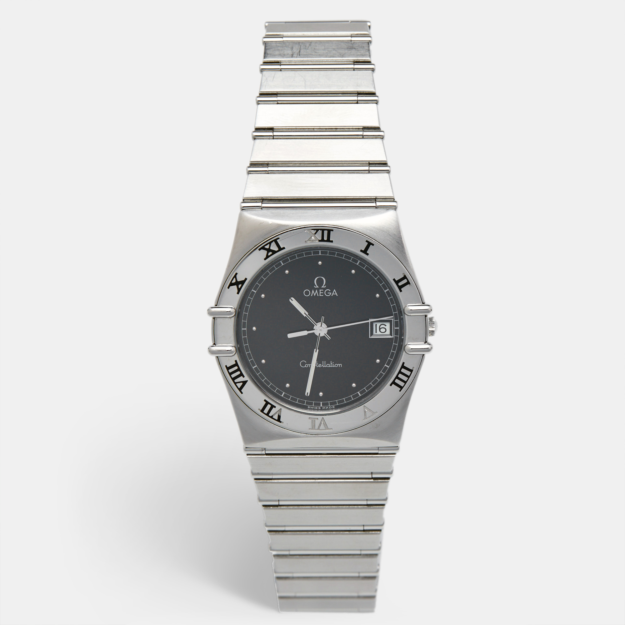 

Omega Black Stainless Steel Constellation, Silver