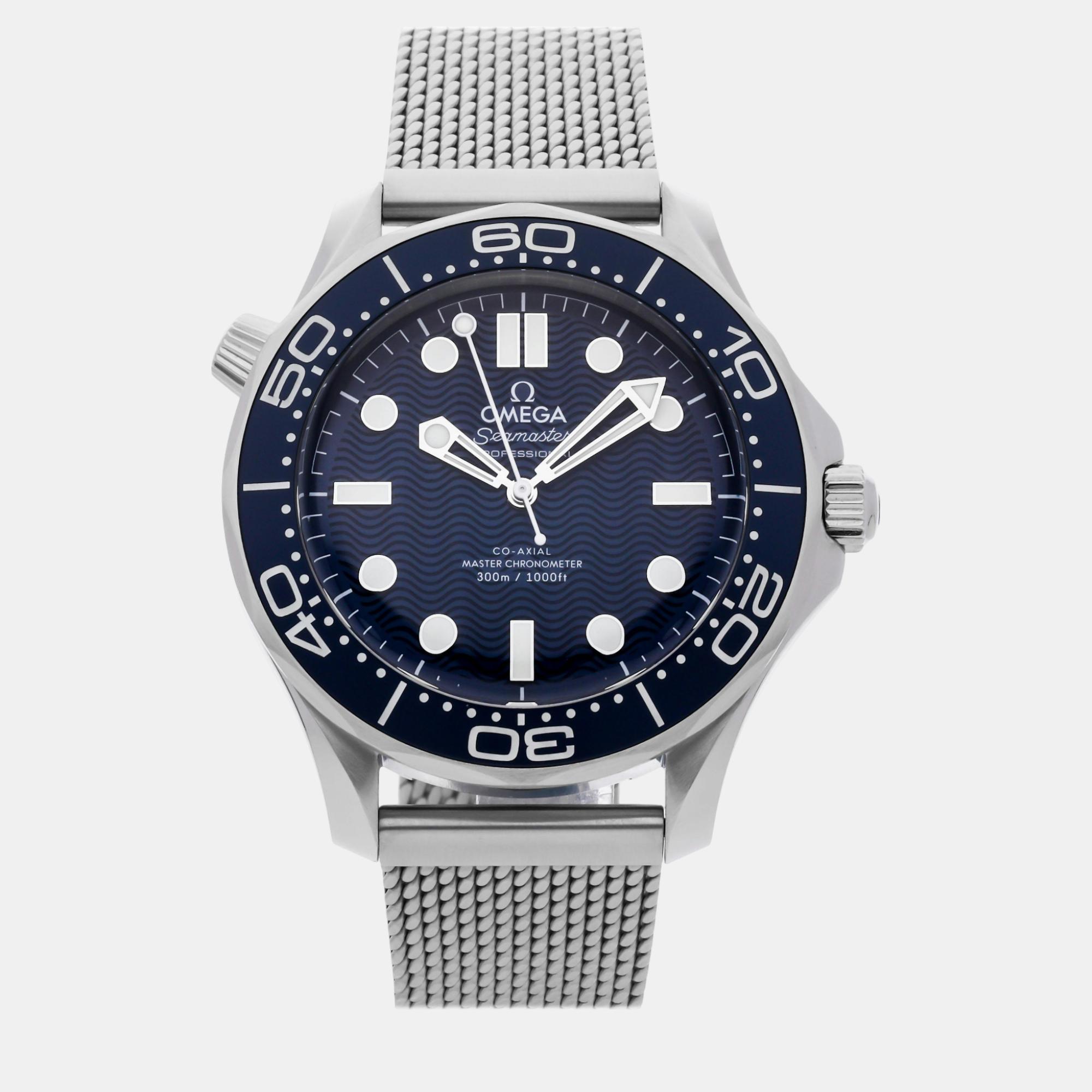 

Omega Blue Stainless Steel Seamaster 210.30.42.20.03.002 Automatic Men's Wristwatch 42 mm