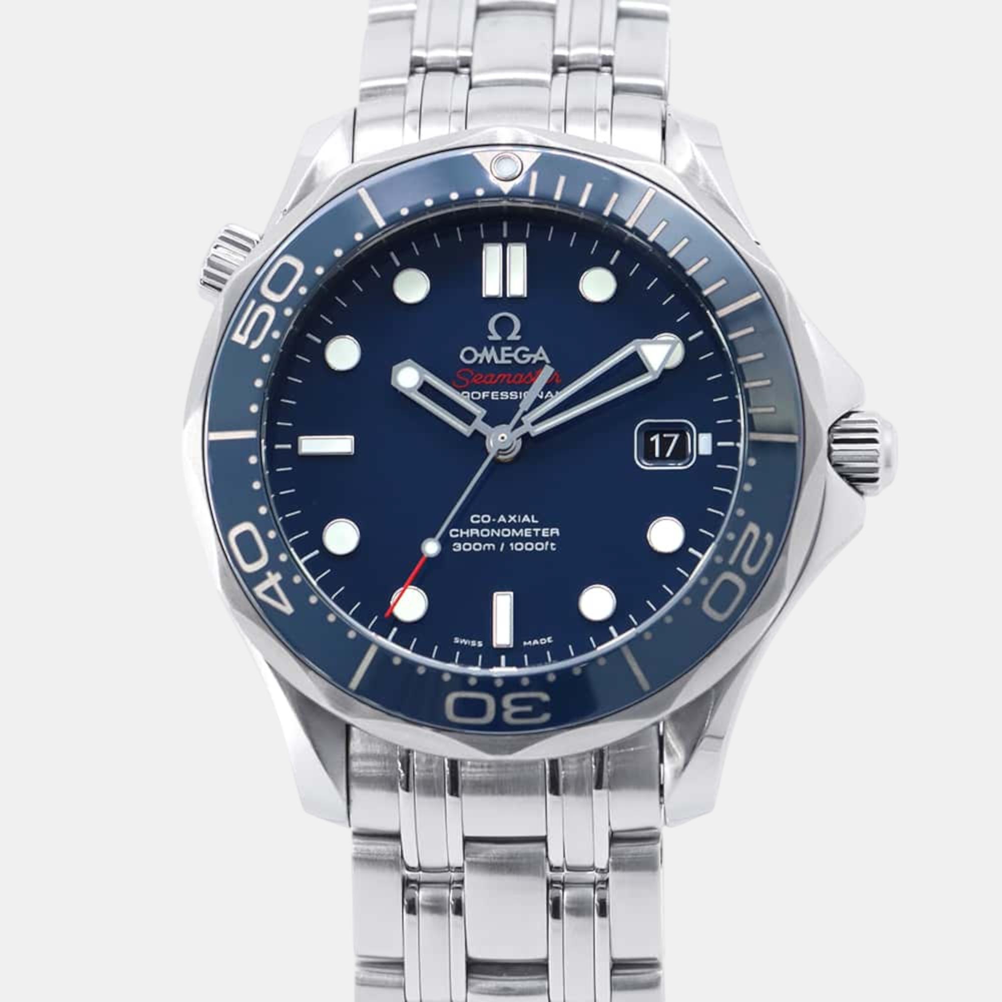 

Omega Blue Stainless Steel Seamaster Diver 212.30.41.20.03.001 Automatic Men's Wristwatch 41 mm