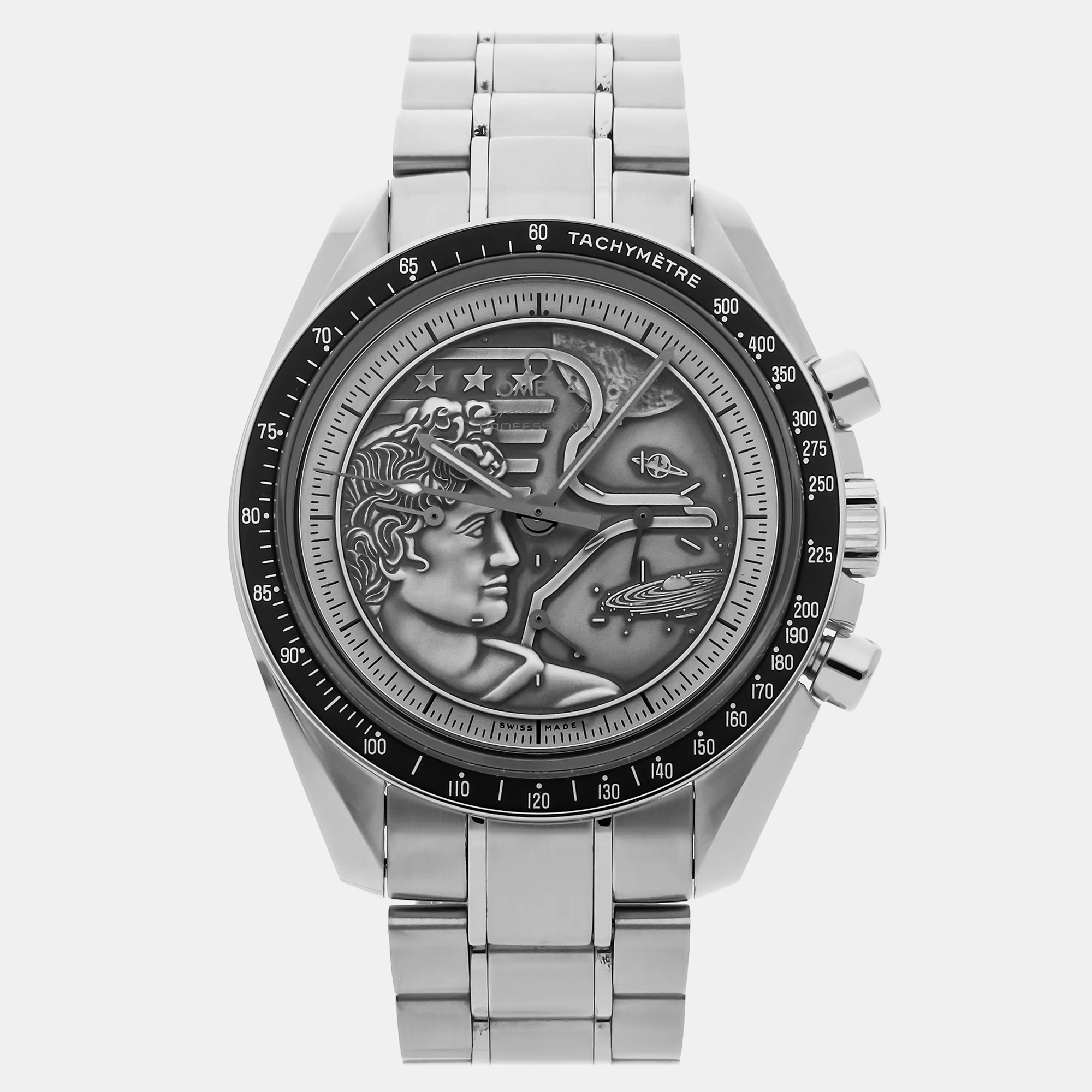 

Omega Silver Stainless Steel Speedmaster Moonwatch 311.30.42.30.99.002 Manual Winding Men's Wristwatch 42 mm