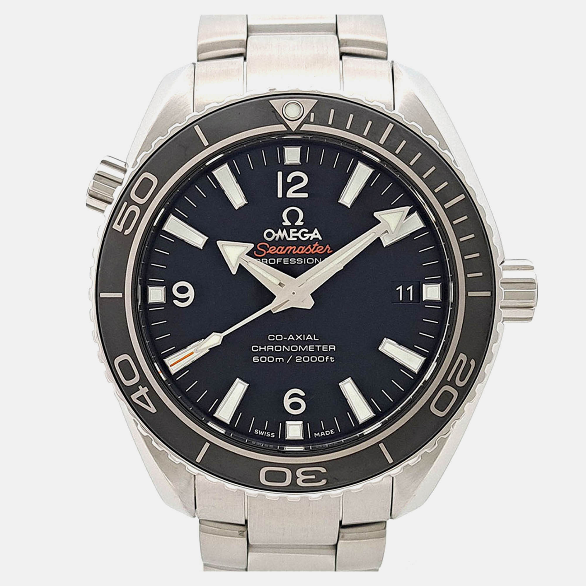 

Omega Black Stainless Steel Seamaster Planet Ocean 232.30.42.21.01.001 Automatic Men's Wristwatch 42 mm